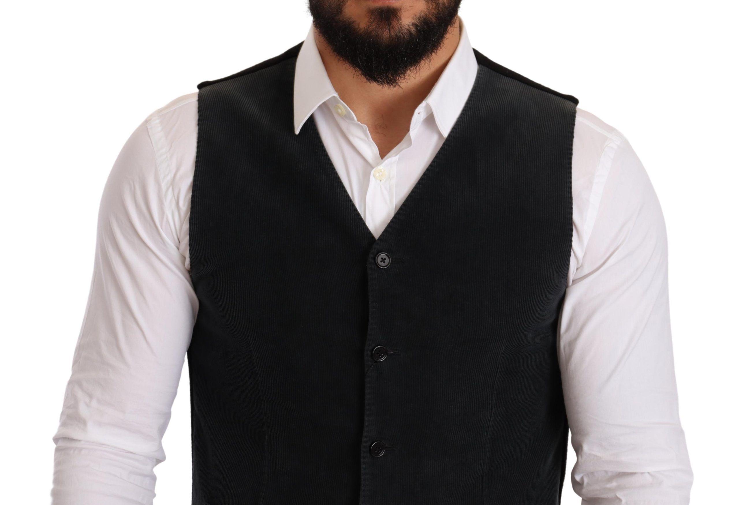 Cotton Single Breasted Men's Waistcoat - Dolce & Gabbana - Modalova
