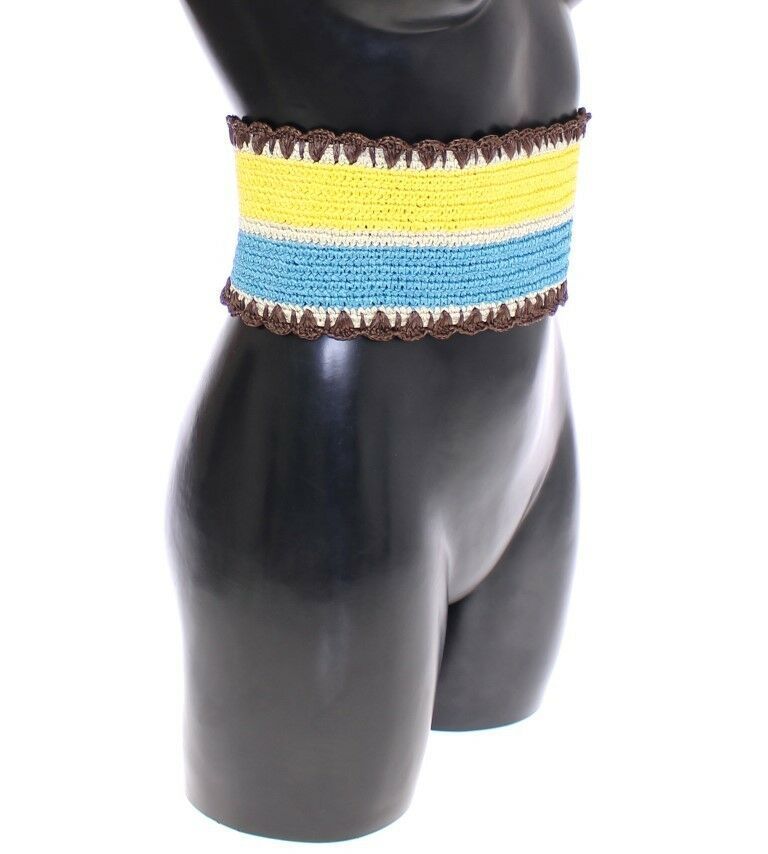 Striped Wide Waist Raffia Men's Belt - Dolce & Gabbana - Modalova