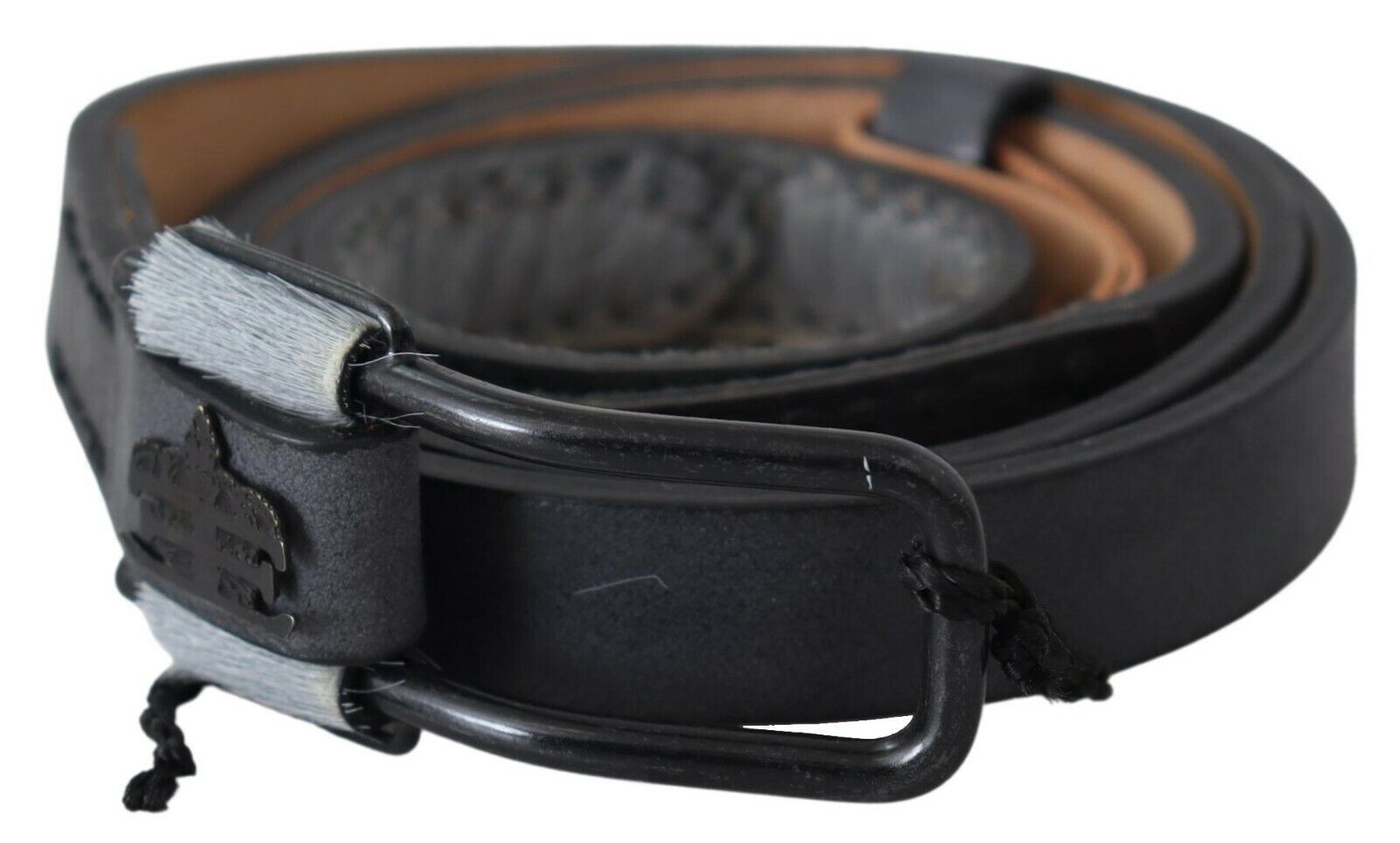 Leather Fringes Logo Buckle Women's Belt - Ermanno Scervino - Modalova