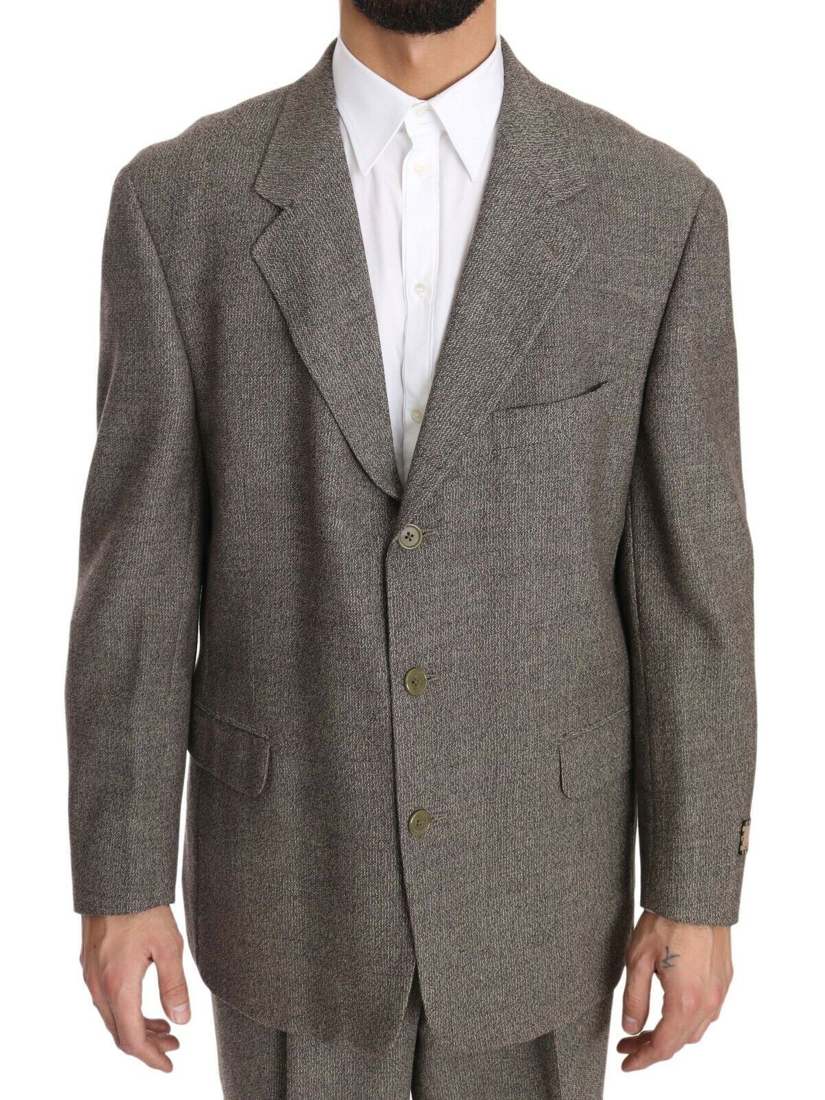 Wool Regular Single Breasted Men's Suit - Fendi - Modalova