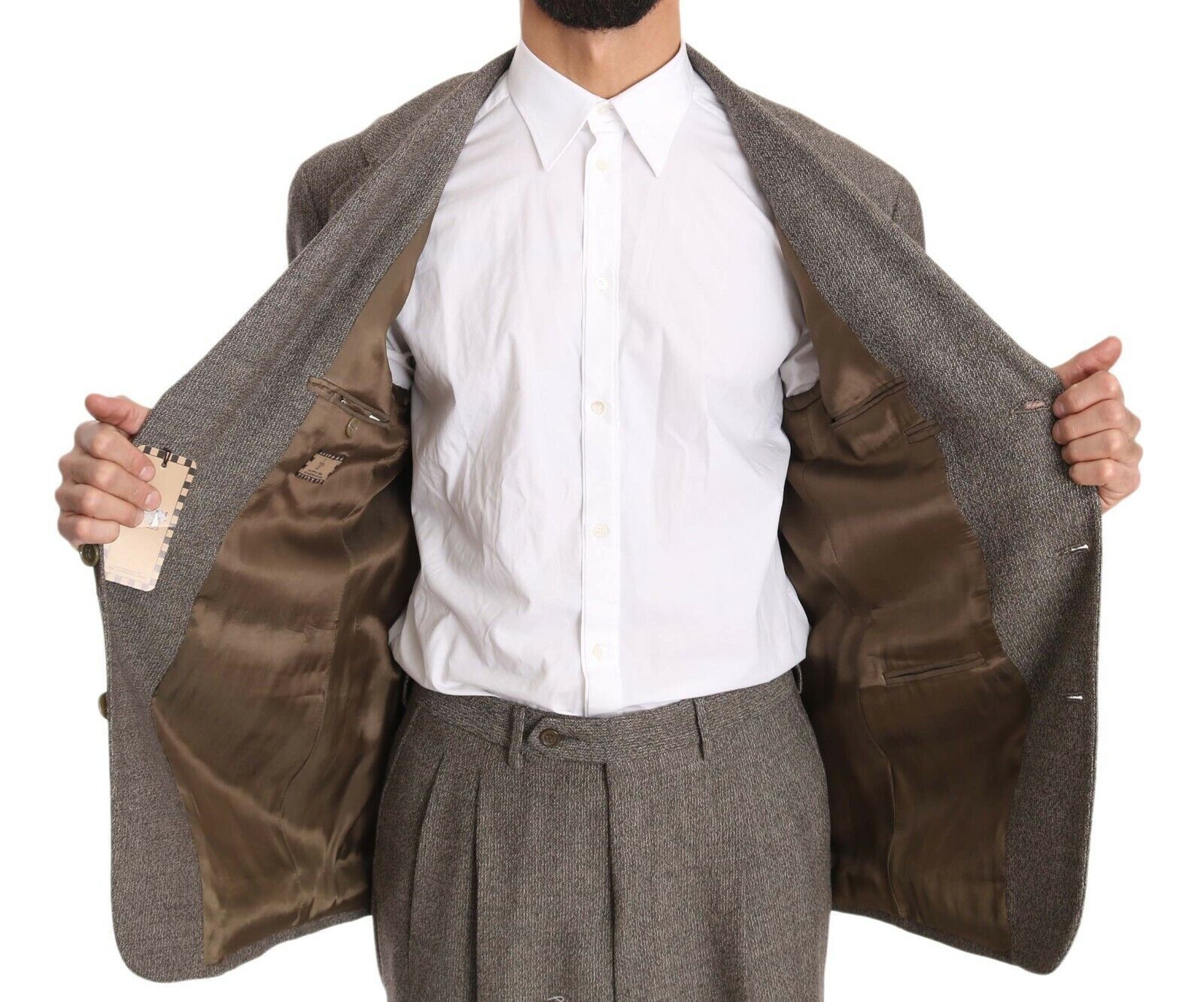 Wool Regular Single Breasted Men's Suit - Fendi - Modalova