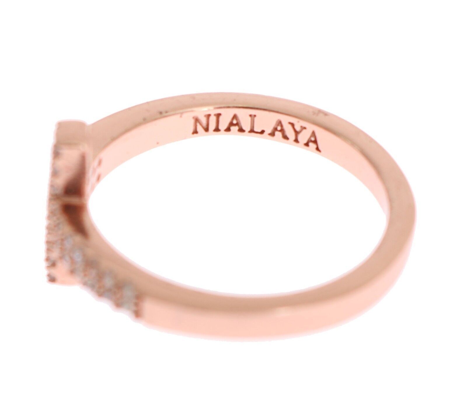 Gold 925 Silver Womens Cross CZ Ring - Nialaya - Modalova