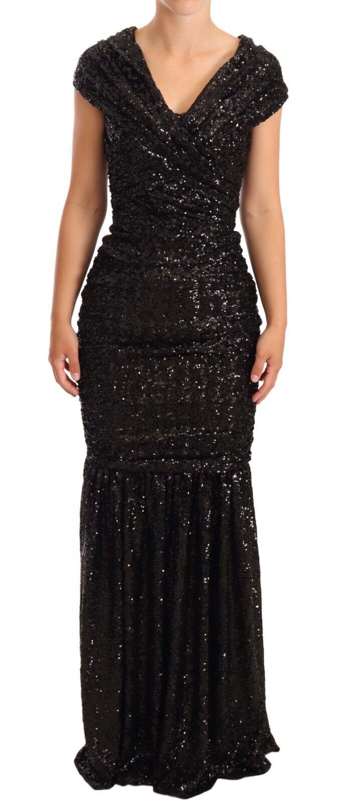 Sequined Open Shoulder Long Gown Women's Dress - Dolce & Gabbana - Modalova
