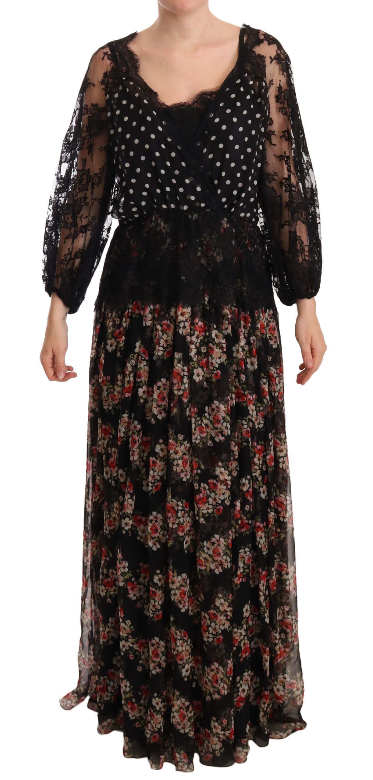 Lace Floral Polka Maxi Capri Women's Dress - Dolce & Gabbana - Modalova