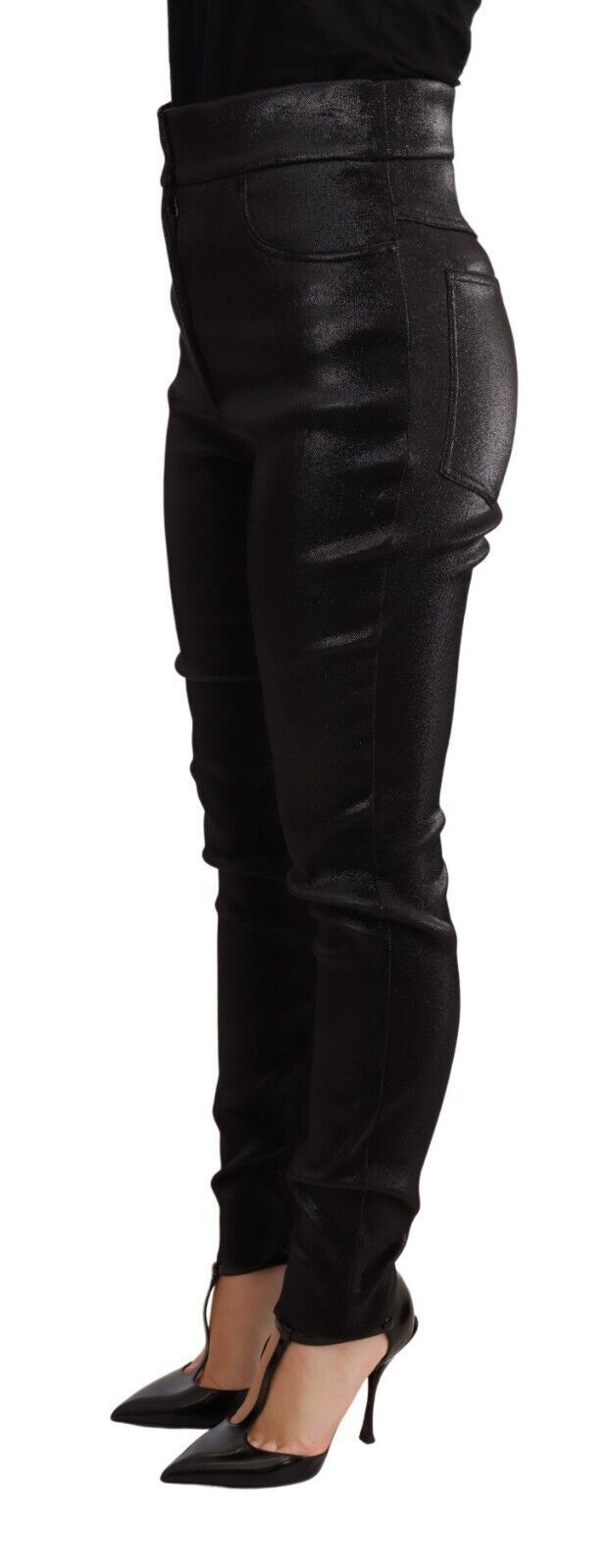 Silver Lurex Thread Cotton Stretch Women's Pants - Dolce & Gabbana - Modalova
