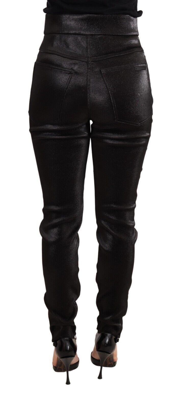Silver Lurex Thread Cotton Stretch Women's Pants - Dolce & Gabbana - Modalova
