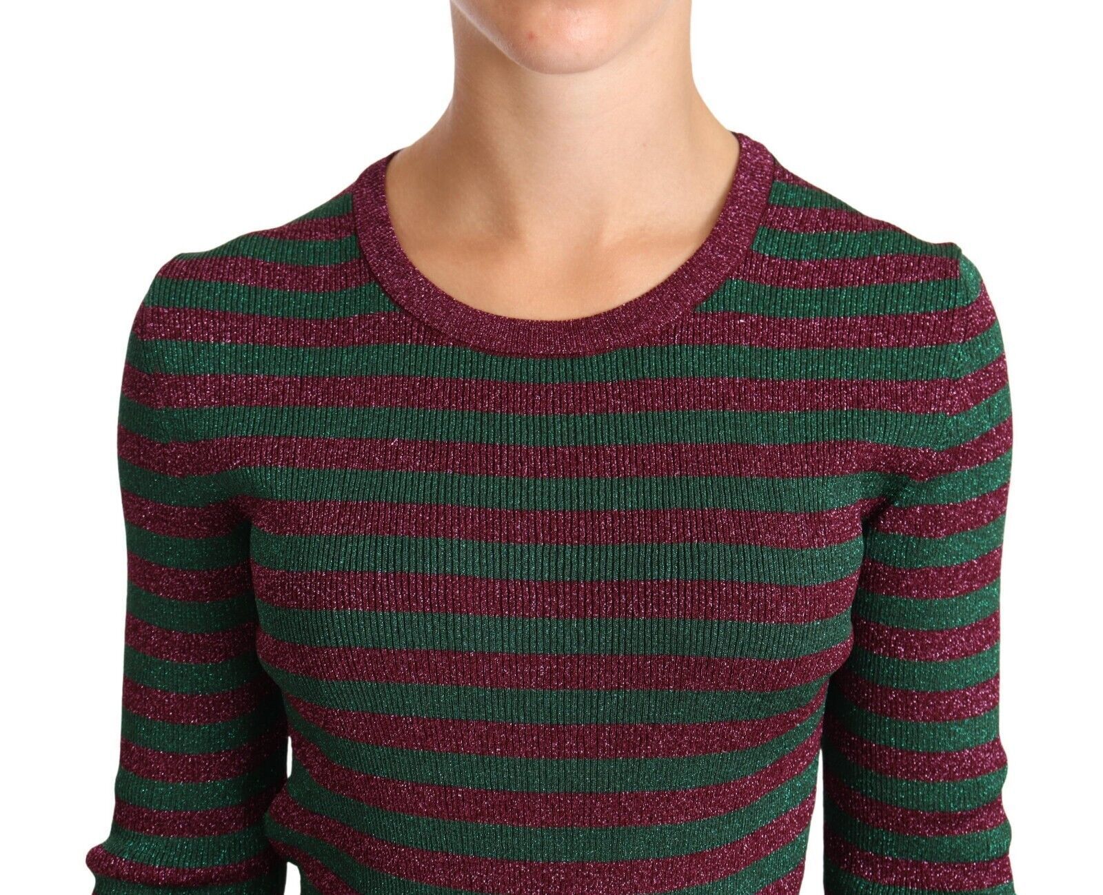 Striped Crew Neck Pullover Women's Sweater - Dolce & Gabbana - Modalova