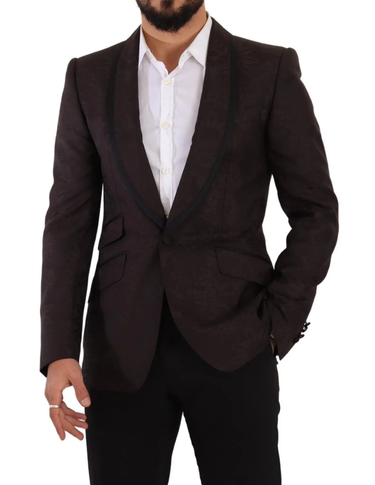 Purple Jacquard Single Breasted SICILIA Men's Blazer - Dolce & Gabbana - Modalova