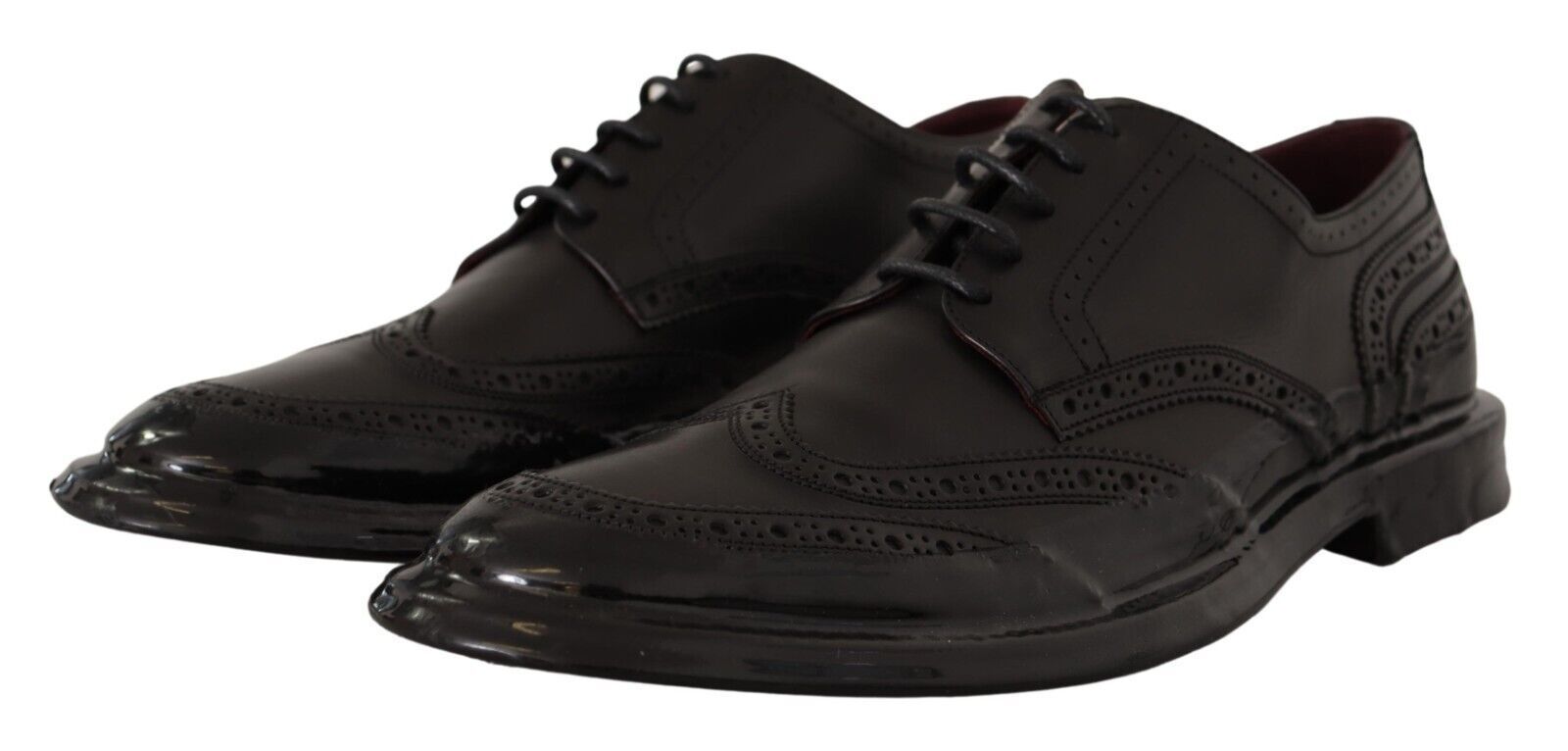 Leather Oxford Wingtip Formal Derby Men's Shoes - Dolce & Gabbana - Modalova