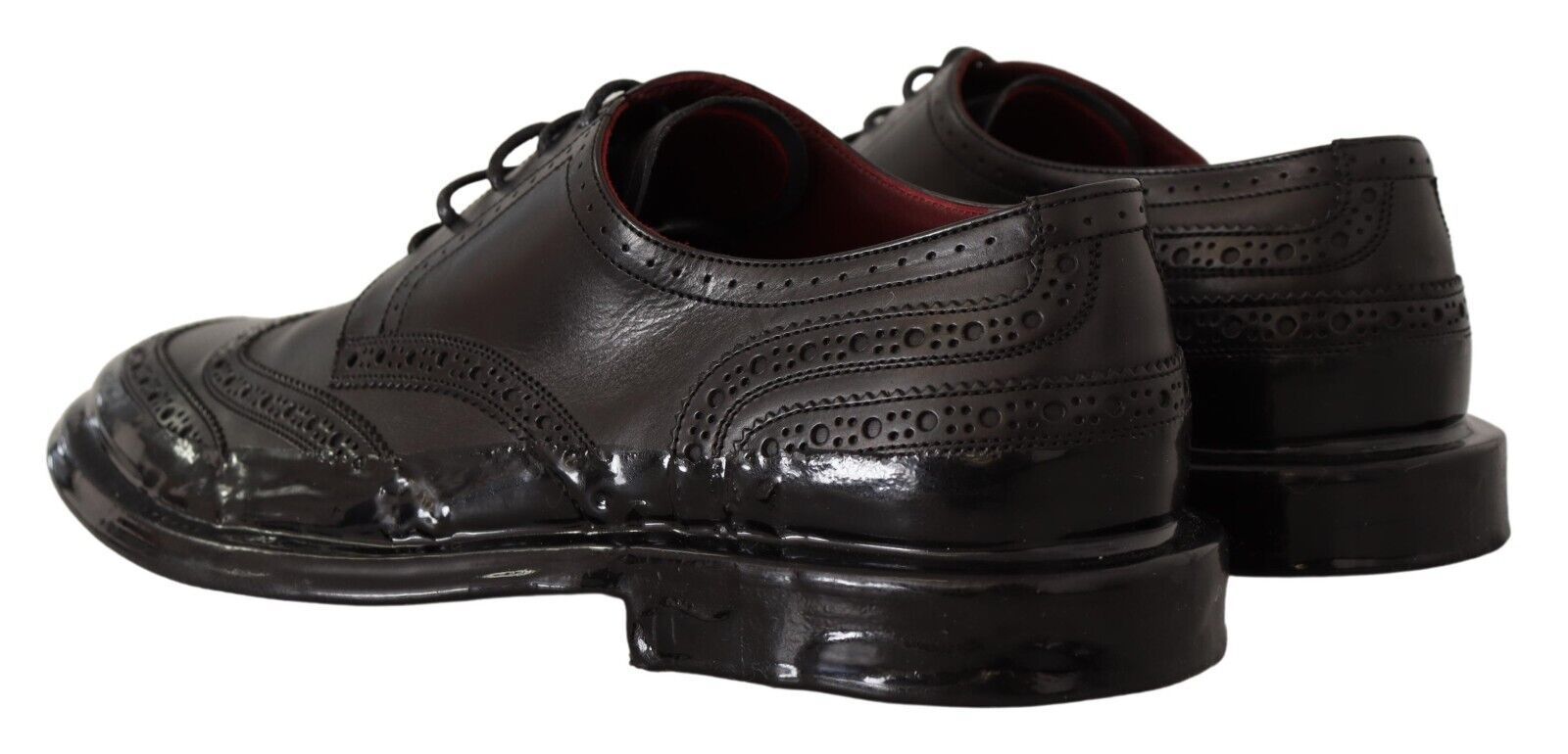 Leather Oxford Wingtip Formal Derby Men's Shoes - Dolce & Gabbana - Modalova