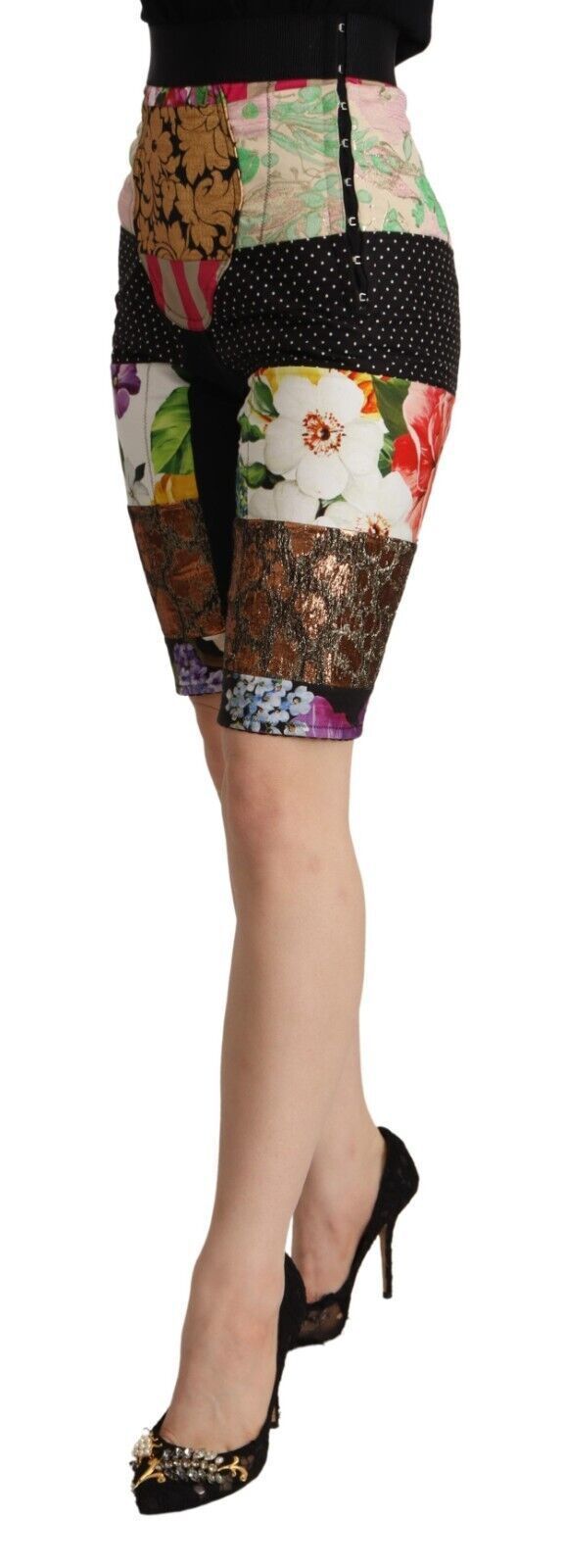 Patchwork High Waist Cropped Women's Pants - Dolce & Gabbana - Modalova