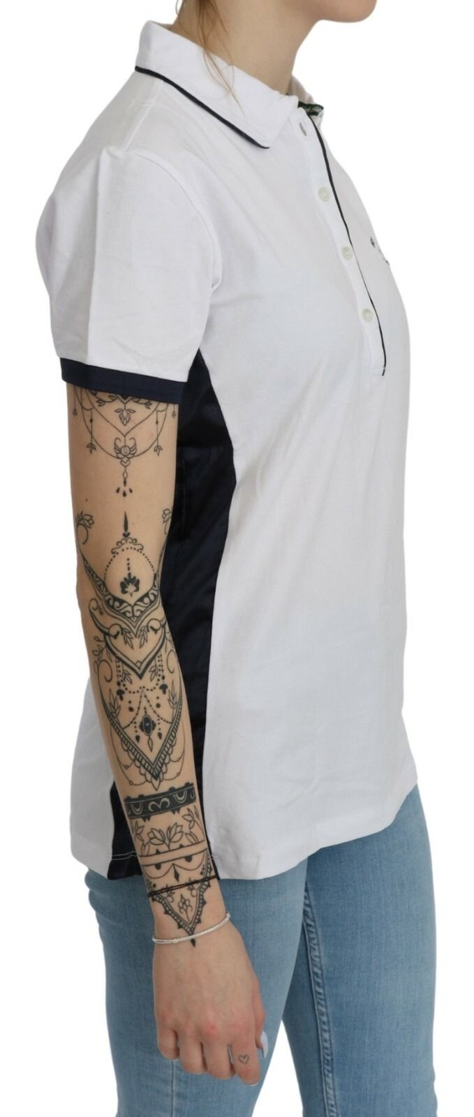 Cotton Collared Short Sleeve Women's Top - Beverly Hills - Modalova