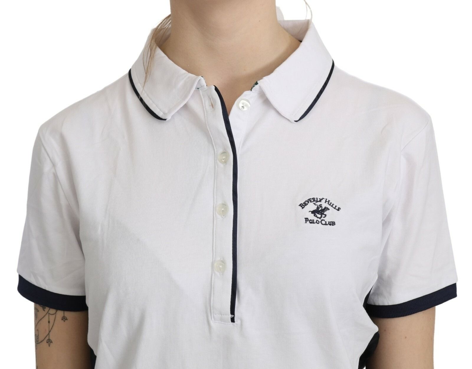 Cotton Collared Short Sleeve Women's Top - Beverly Hills - Modalova
