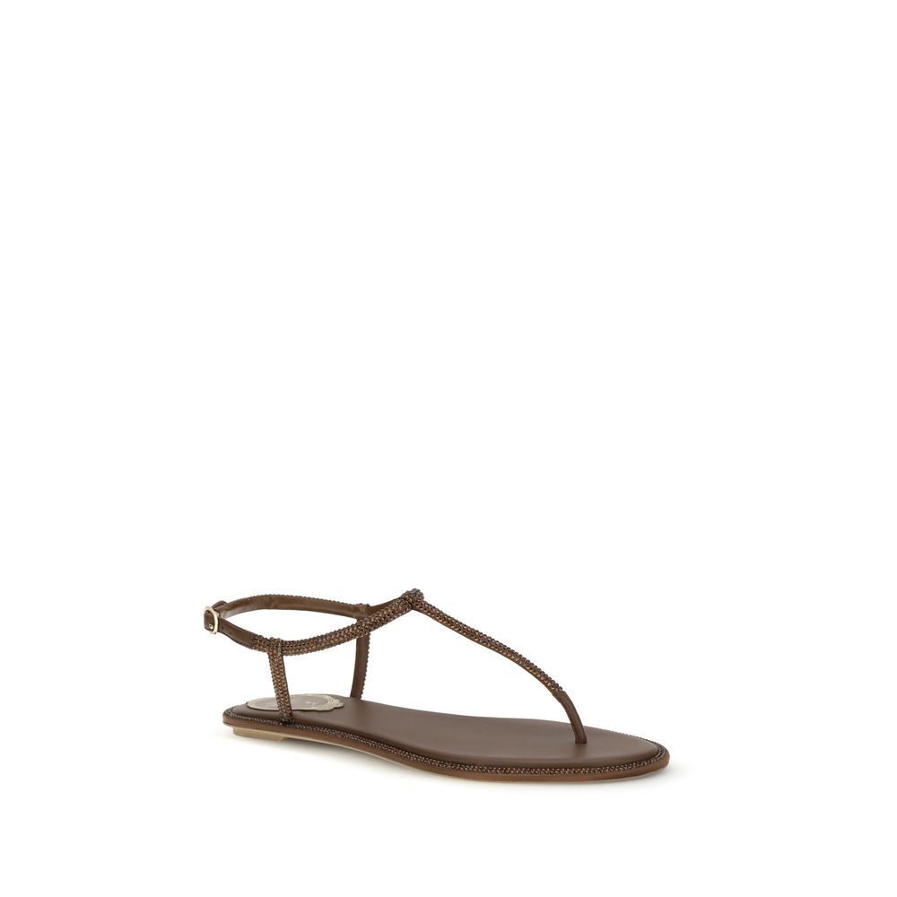 Satin Flat Women's Sandals - RENE CAOVILLA - Modalova
