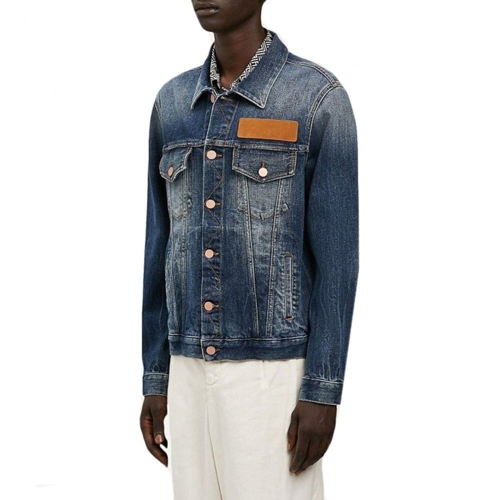 Cotton Denim Men's Jacket - Palm Angels - Modalova