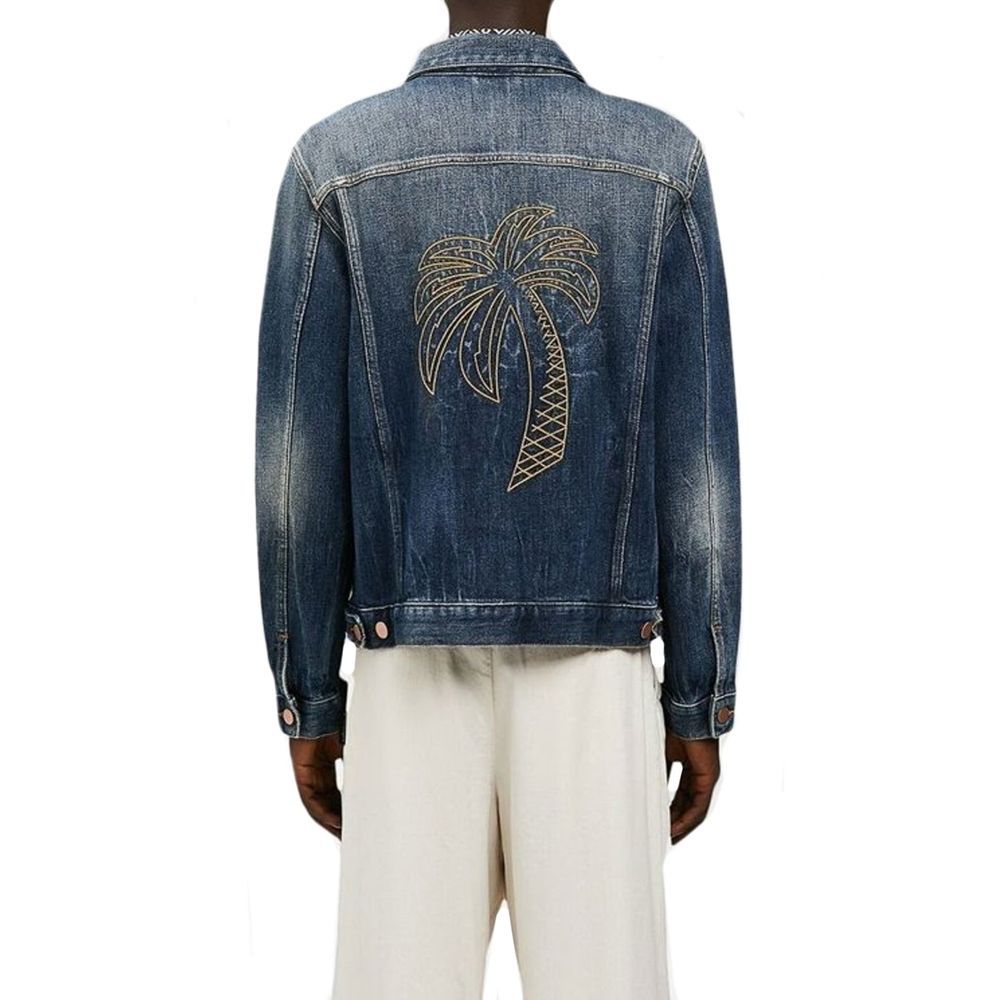 Cotton Denim Men's Jacket - Palm Angels - Modalova