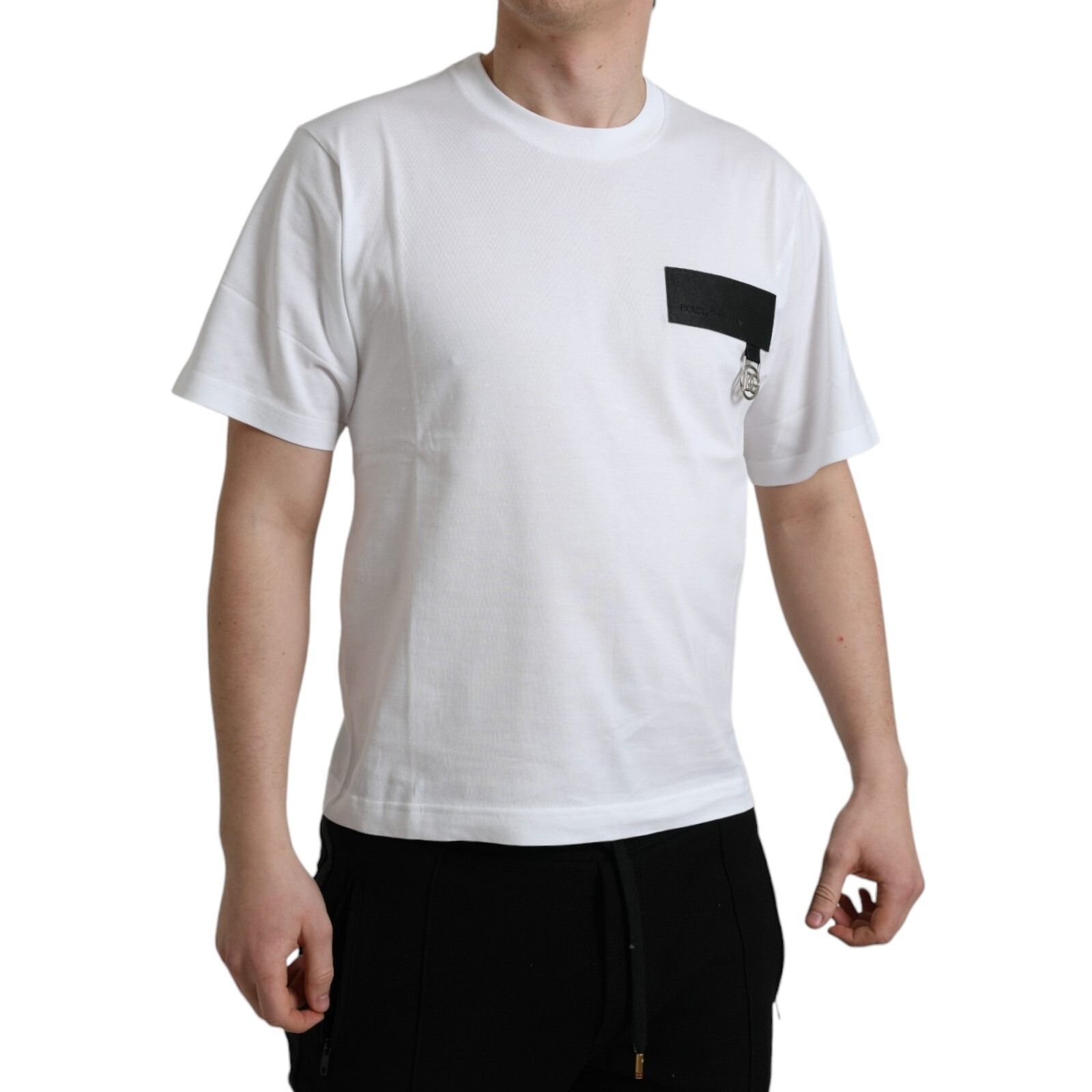 Logo Patch Cotton Crew Neck Men's T-shirt (Pre-Owned) - Dolce & Gabbana - Modalova