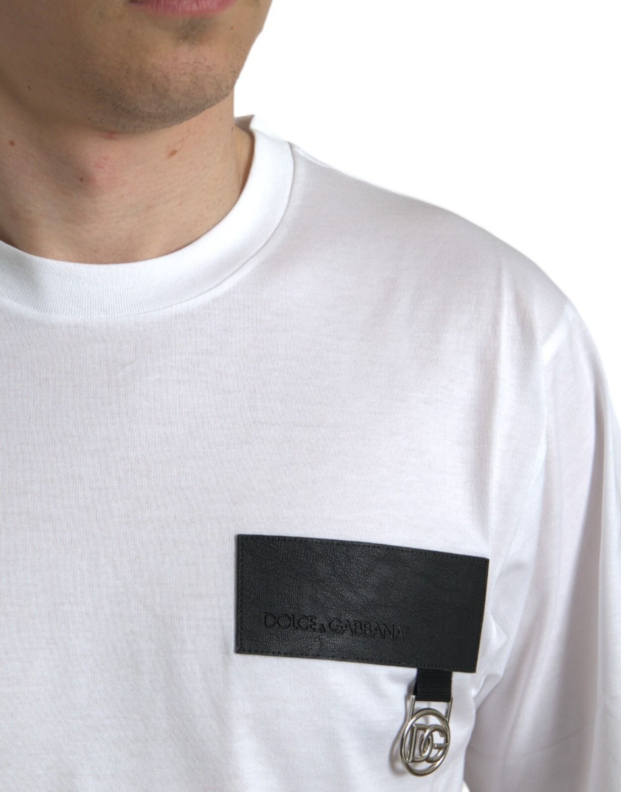 Logo Patch Cotton Crew Neck Men's T-shirt (Pre-Owned) - Dolce & Gabbana - Modalova