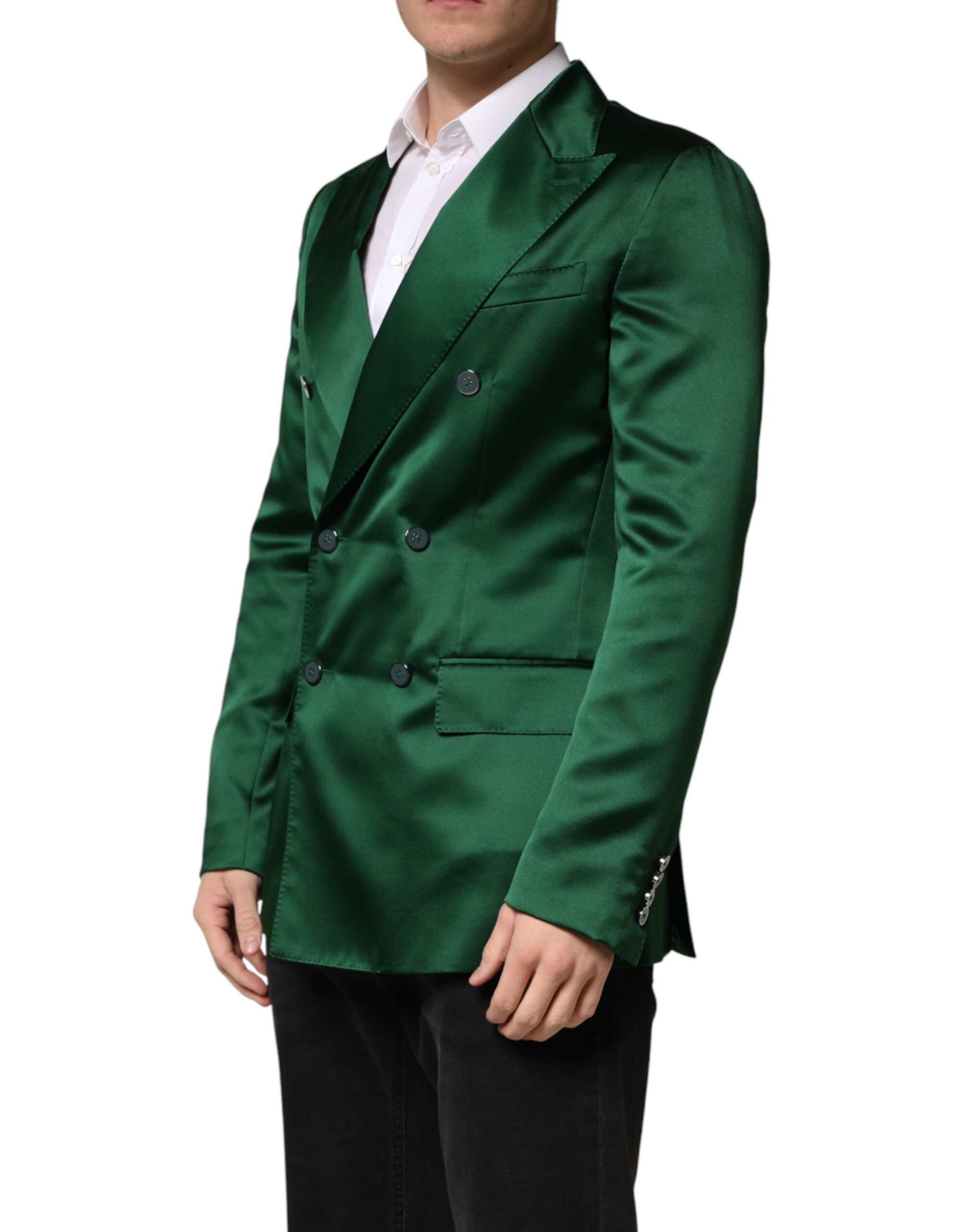 Satin Double Breasted Jacket Men's Blazer - Dolce & Gabbana - Modalova