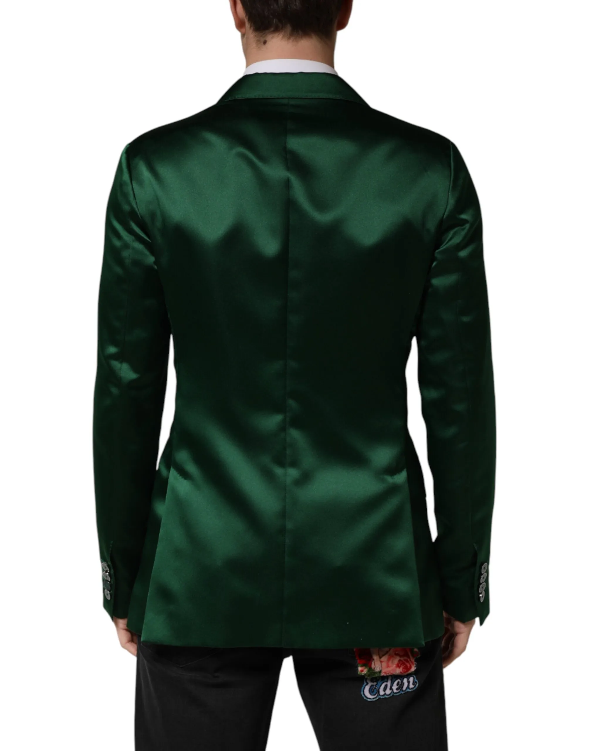 Satin Double Breasted Jacket Men's Blazer - Dolce & Gabbana - Modalova