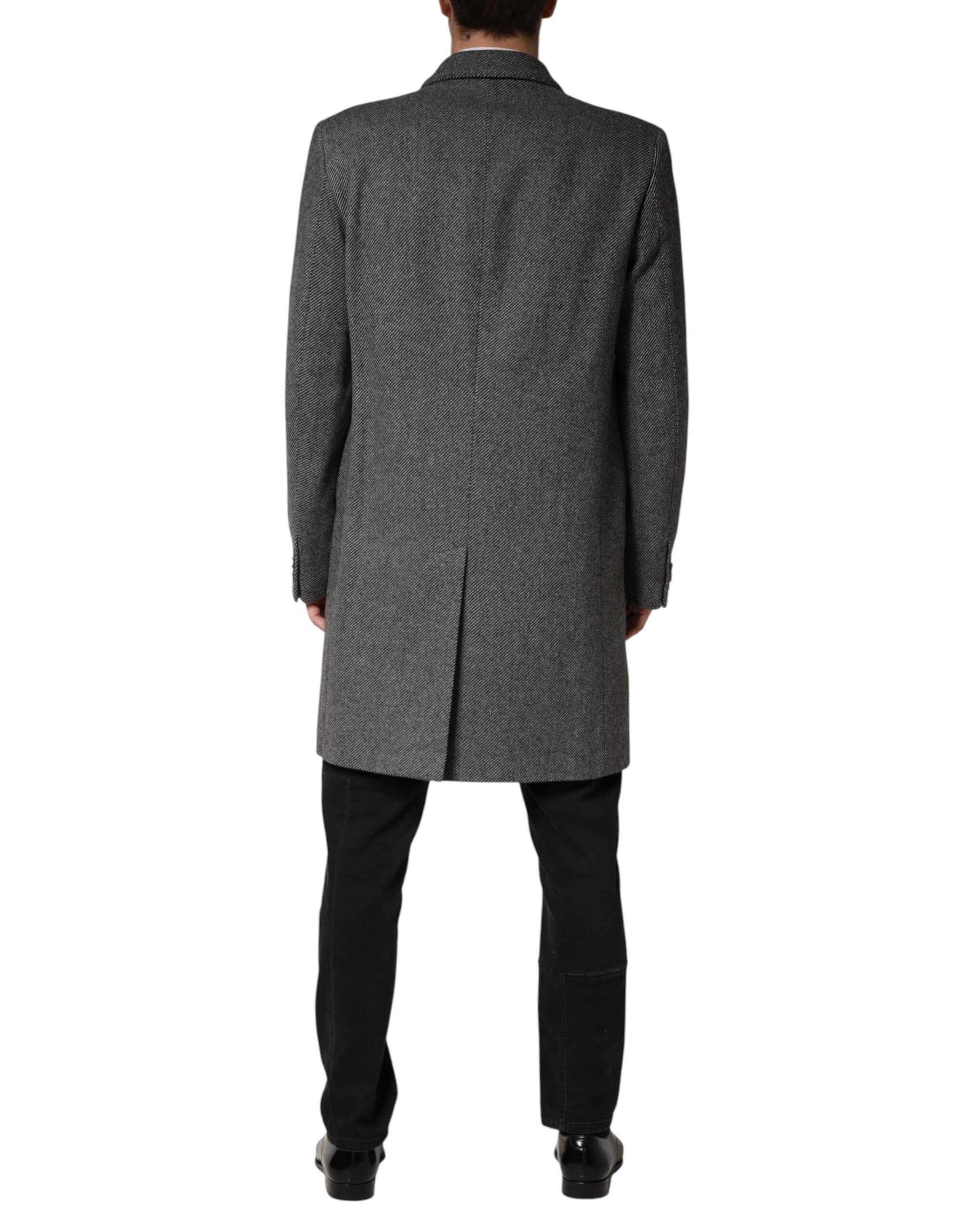 Gray Single Breasted Men Trench Coat Men's Jacket - Dolce & Gabbana - Modalova