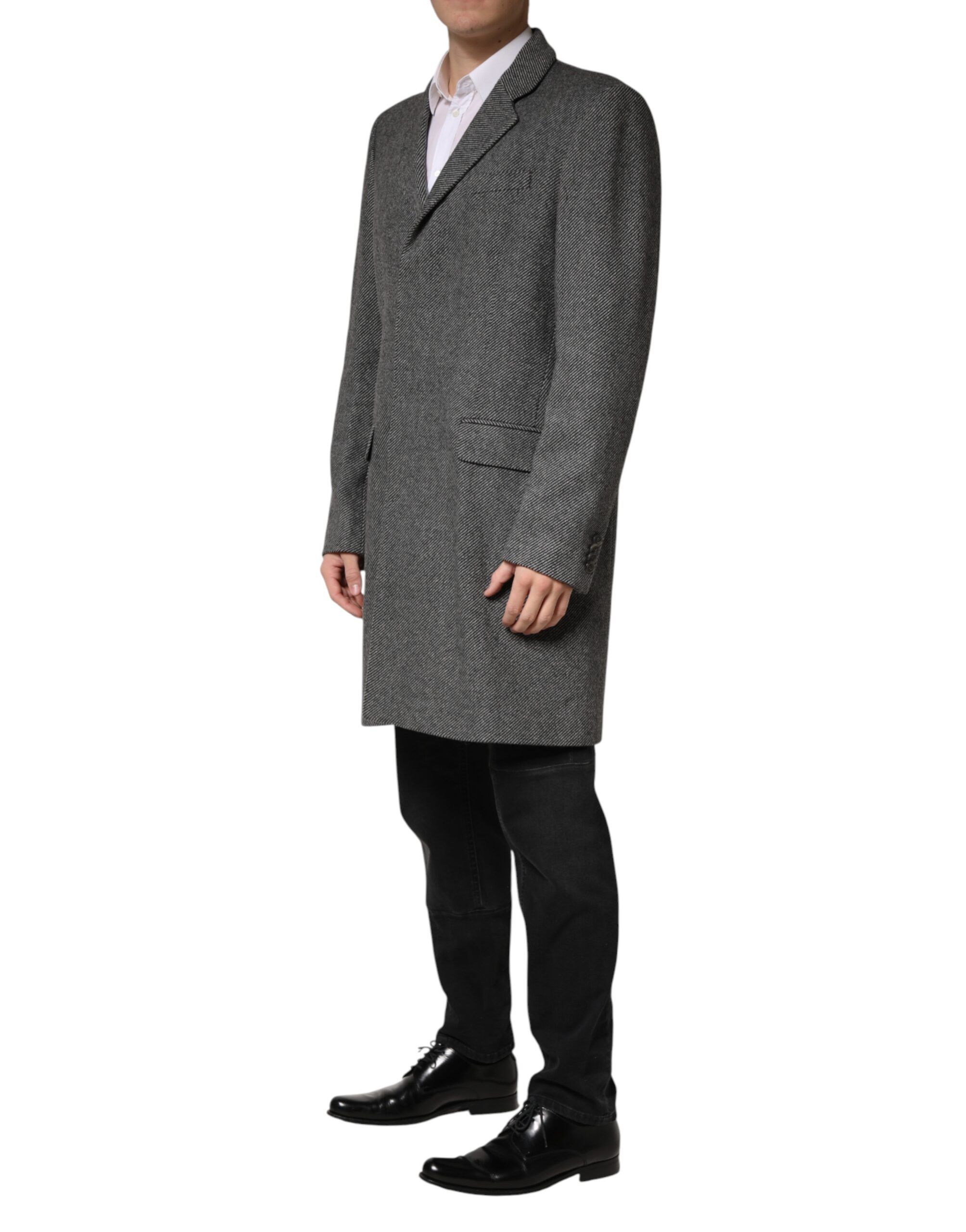 Gray Single Breasted Men Trench Coat Men's Jacket - Dolce & Gabbana - Modalova
