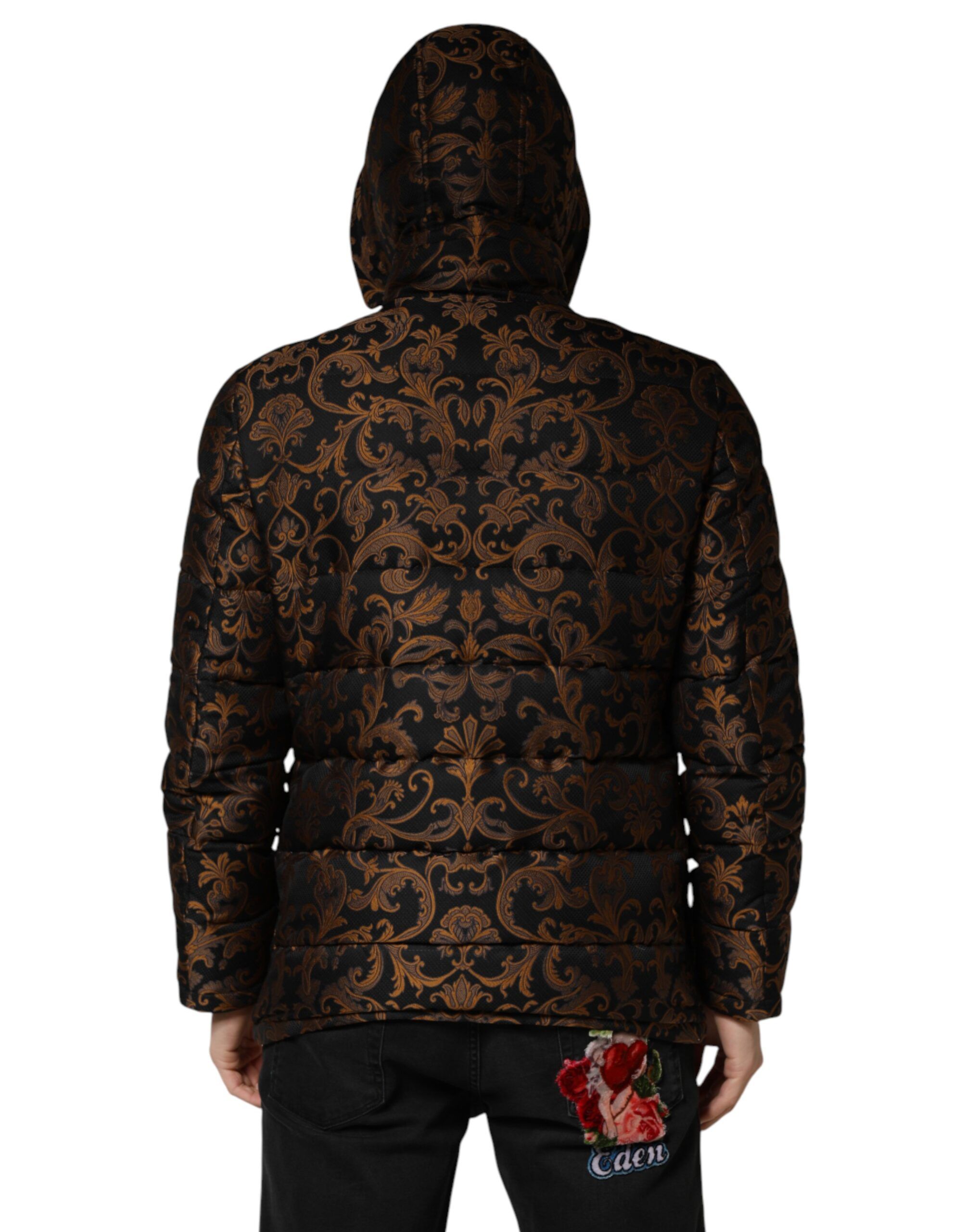 Floral Jacquard Quilted Hooded Men's Jacket - Dolce & Gabbana - Modalova