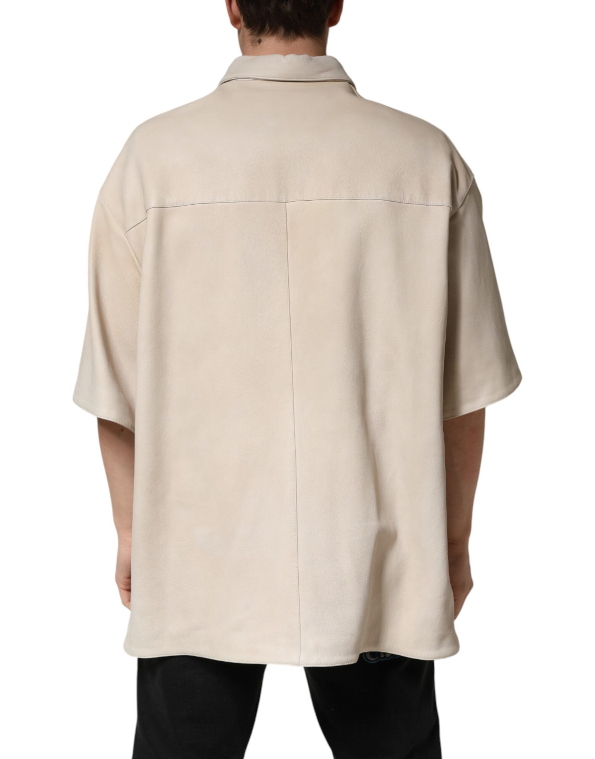 Leather Button Down Men Casual Men's Shirt (Pre-Owned) - Dolce & Gabbana - Modalova