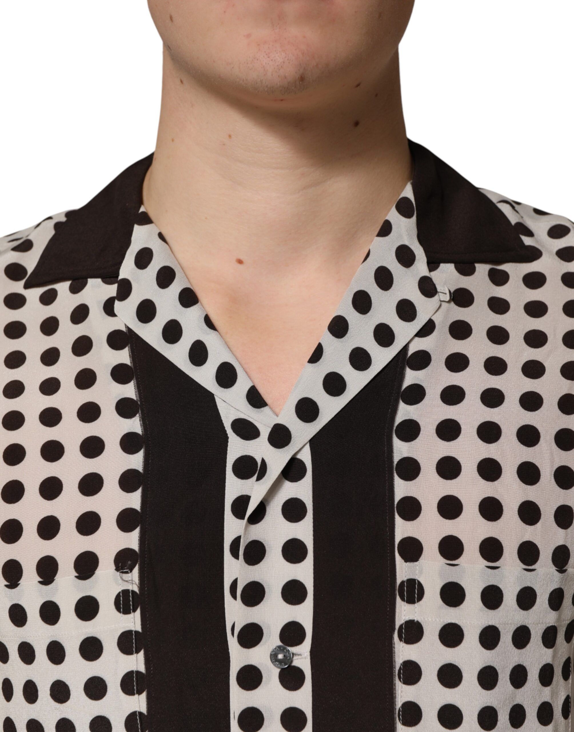 Polka Dot Silk Men Casual Men's Shirt - Dolce & Gabbana - Modalova