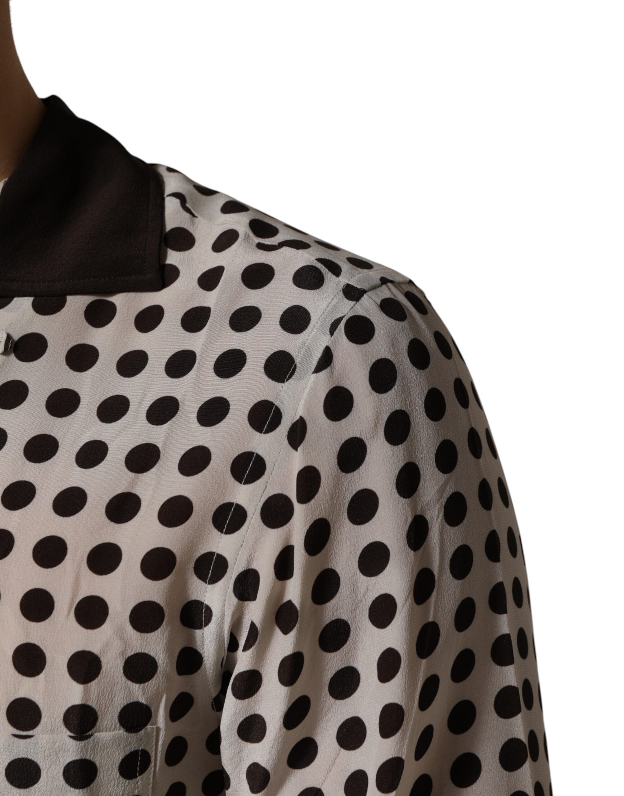 Polka Dot Silk Men Casual Men's Shirt - Dolce & Gabbana - Modalova
