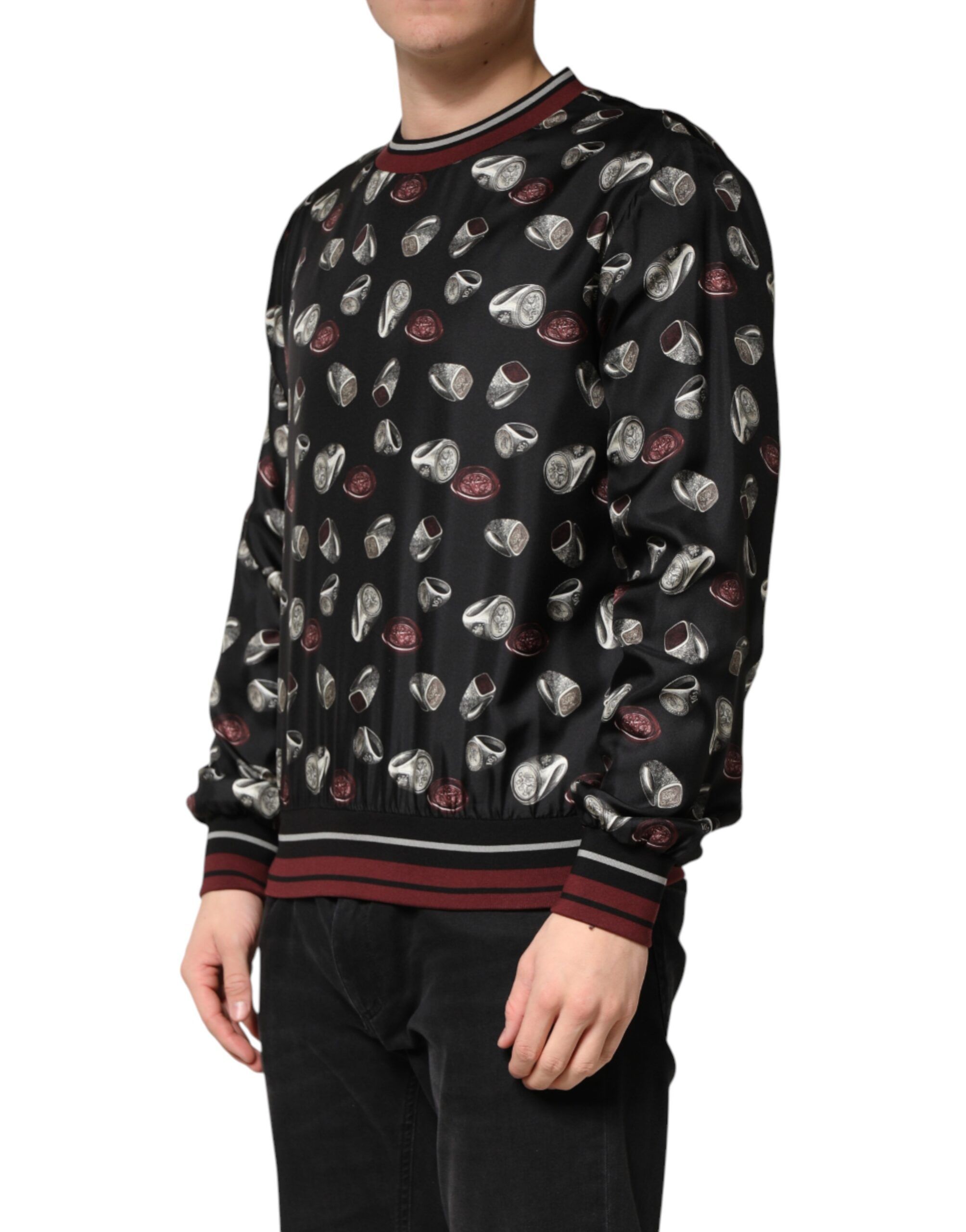 Ring Print CrewNeck Sweatshirt Men's Sweater (Pre-Owned) - Dolce & Gabbana - Modalova