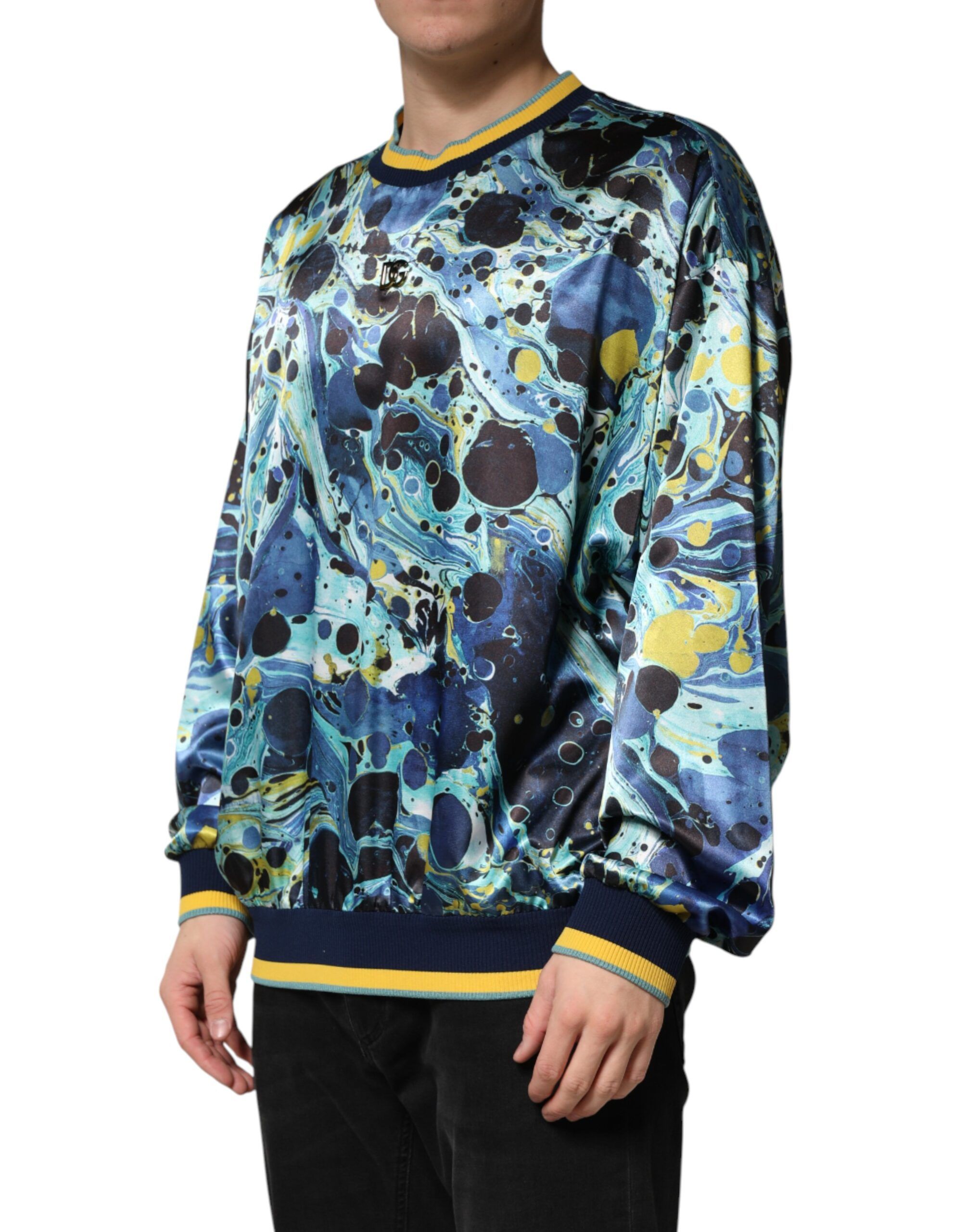 Marble Print Pullover Men's Sweater - Dolce & Gabbana - Modalova