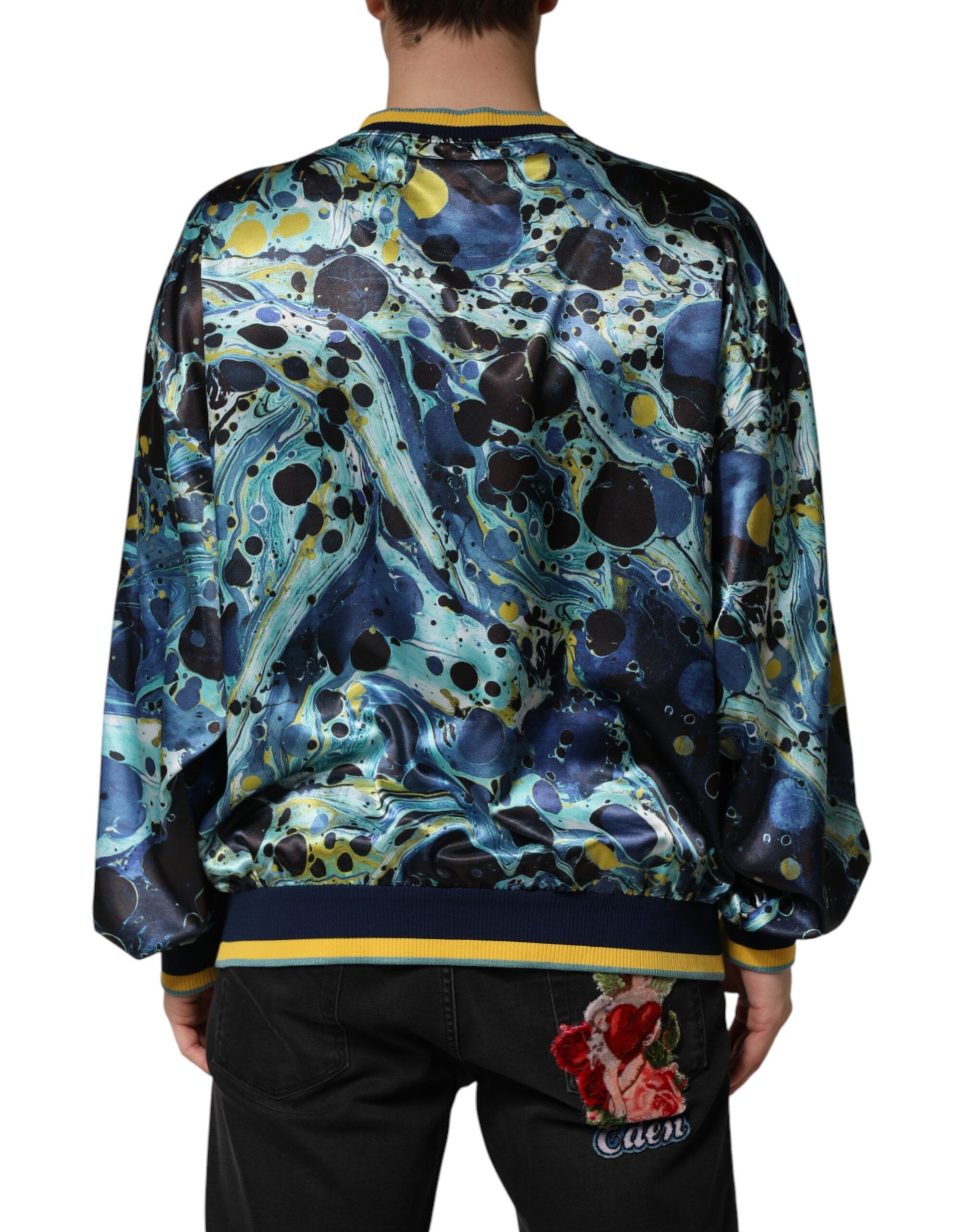 Marble Print Pullover Men's Sweater - Dolce & Gabbana - Modalova
