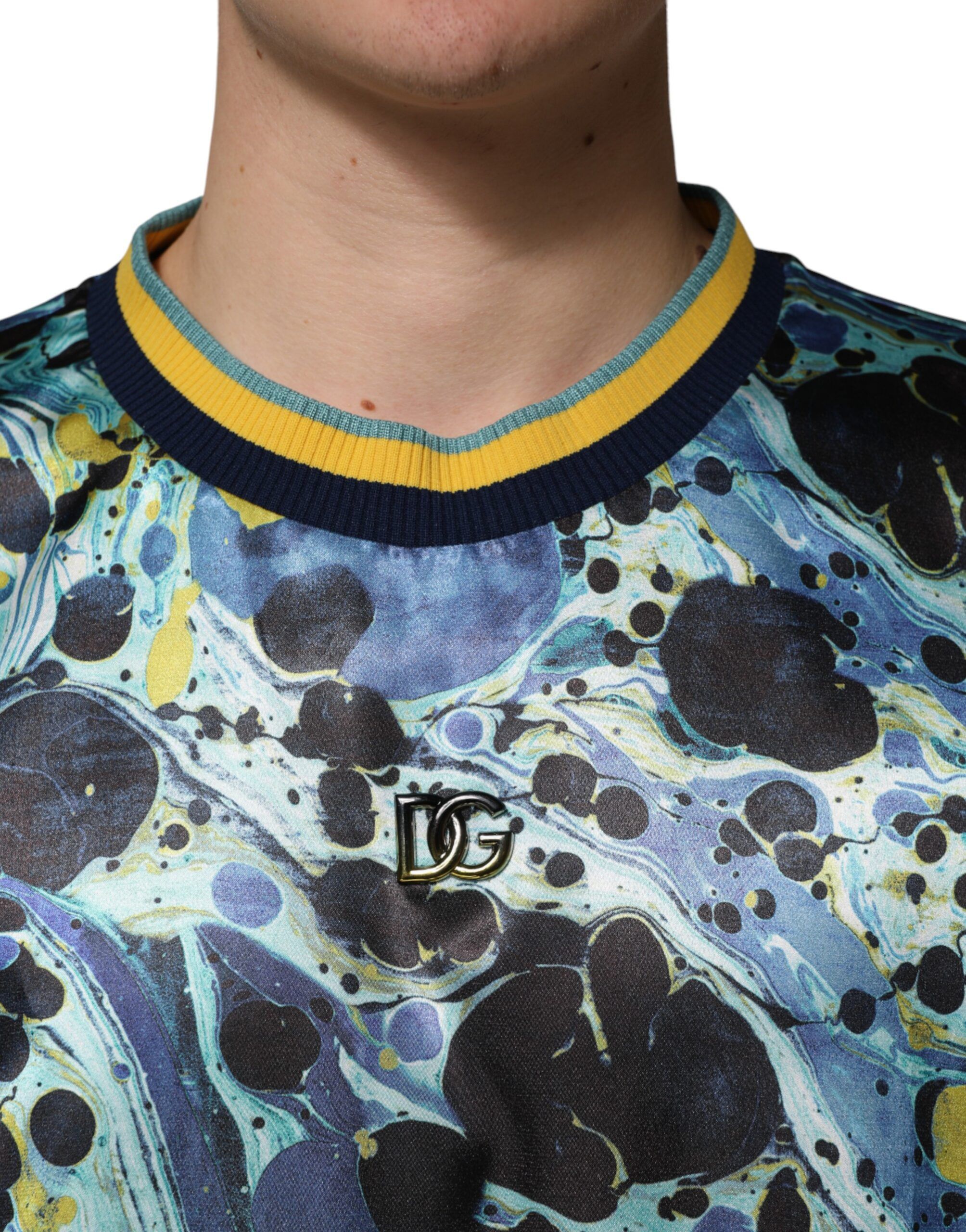 Marble Print Pullover Men's Sweater - Dolce & Gabbana - Modalova