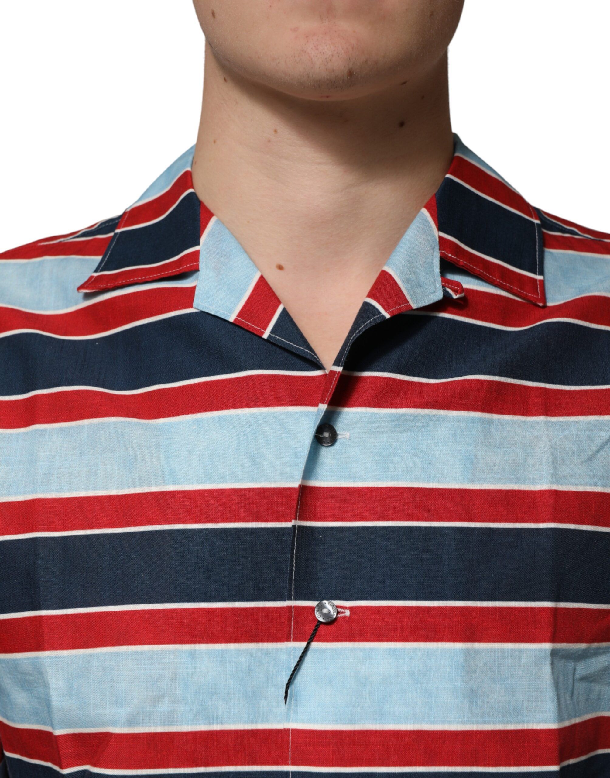 Stripes Cotton Men Button Down Men's Shirt - Dolce & Gabbana - Modalova