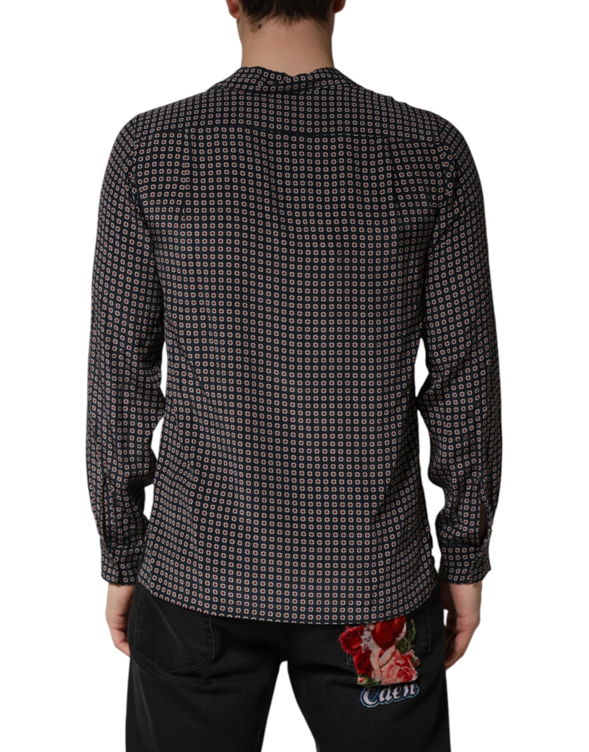 Patterned Silk Men Button Down Men's Shirt - Dolce & Gabbana - Modalova
