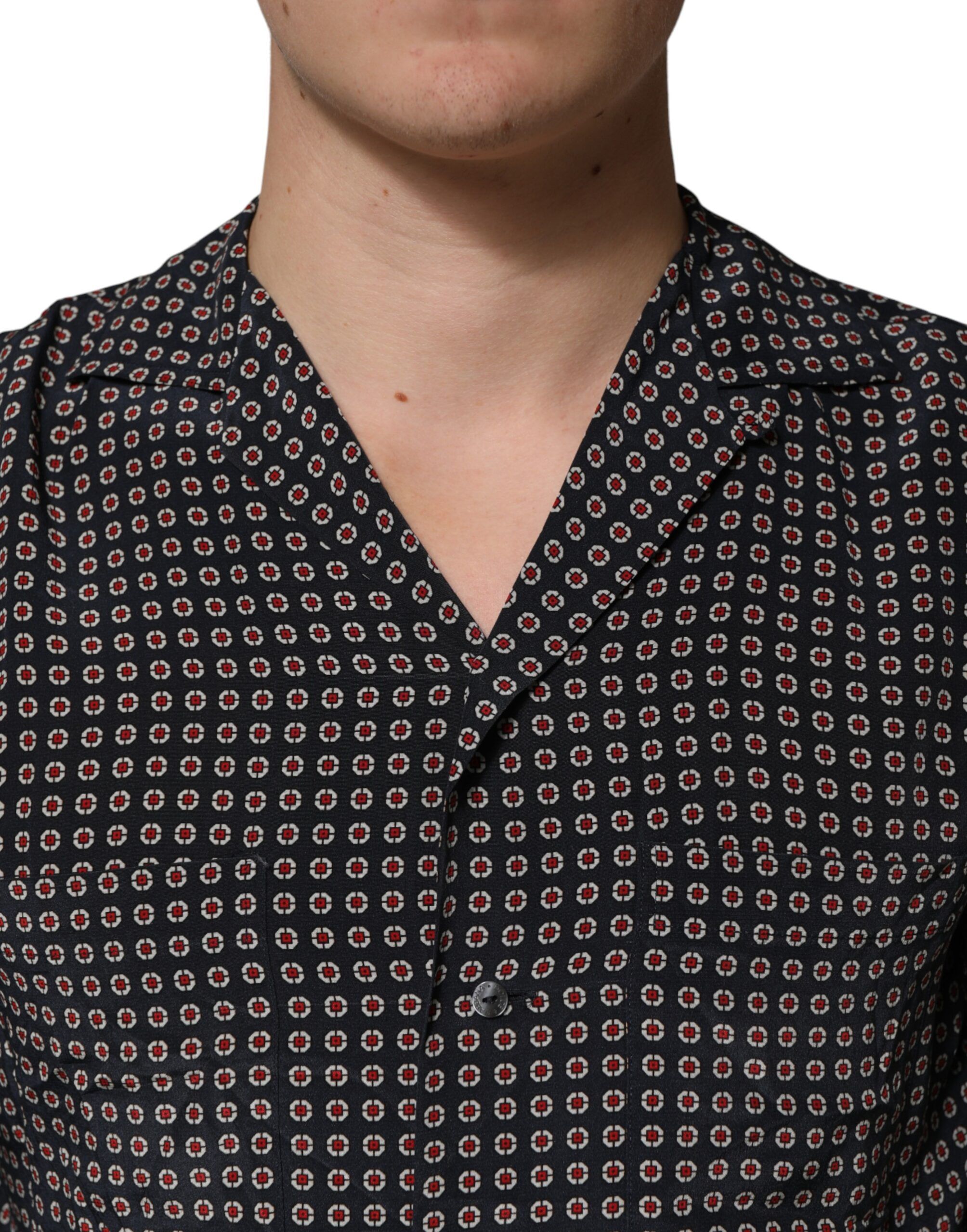 Patterned Silk Men Button Down Men's Shirt - Dolce & Gabbana - Modalova