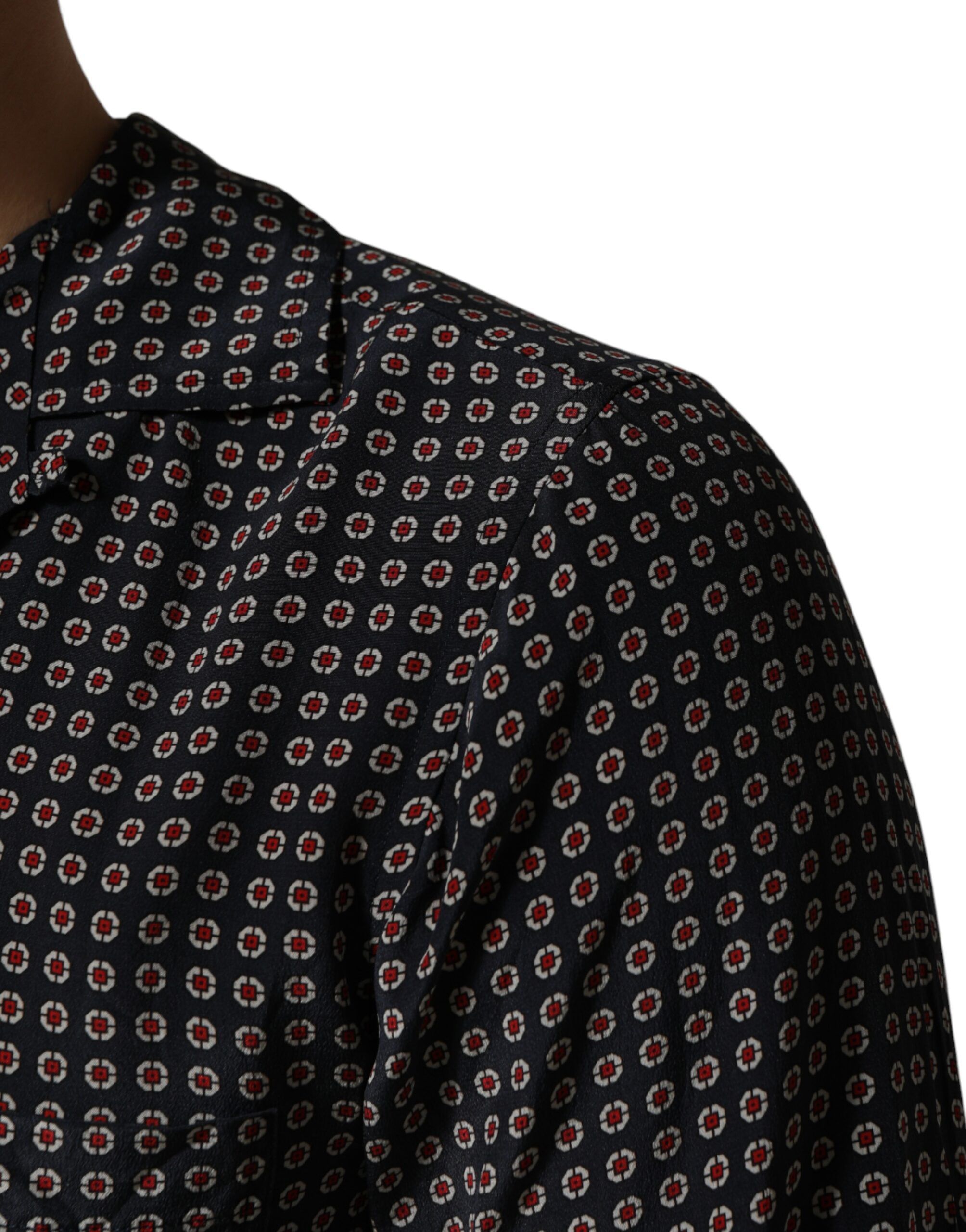 Patterned Silk Men Button Down Men's Shirt - Dolce & Gabbana - Modalova