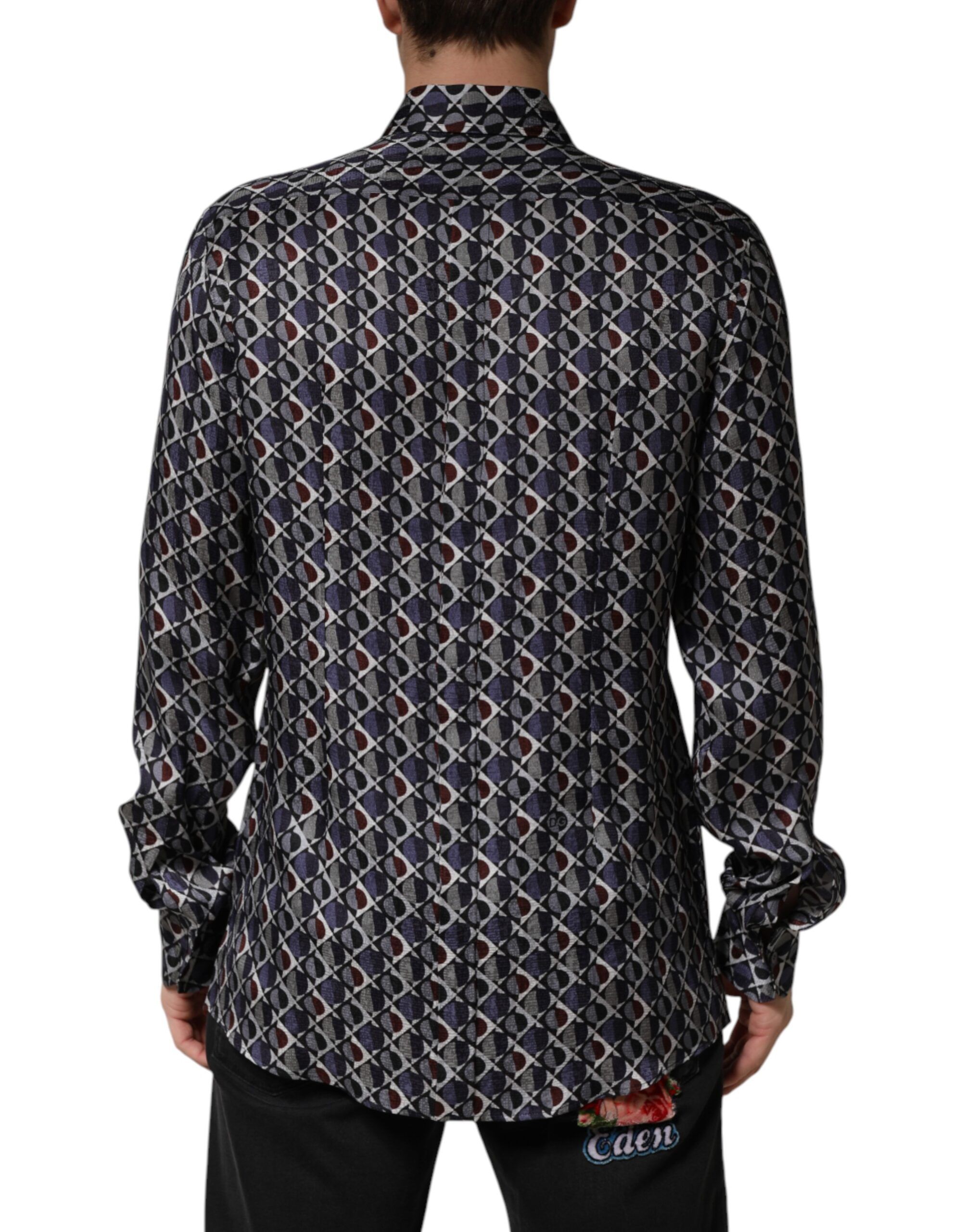 Patterned Collared GOLD Men Dress Men's Shirt - Dolce & Gabbana - Modalova