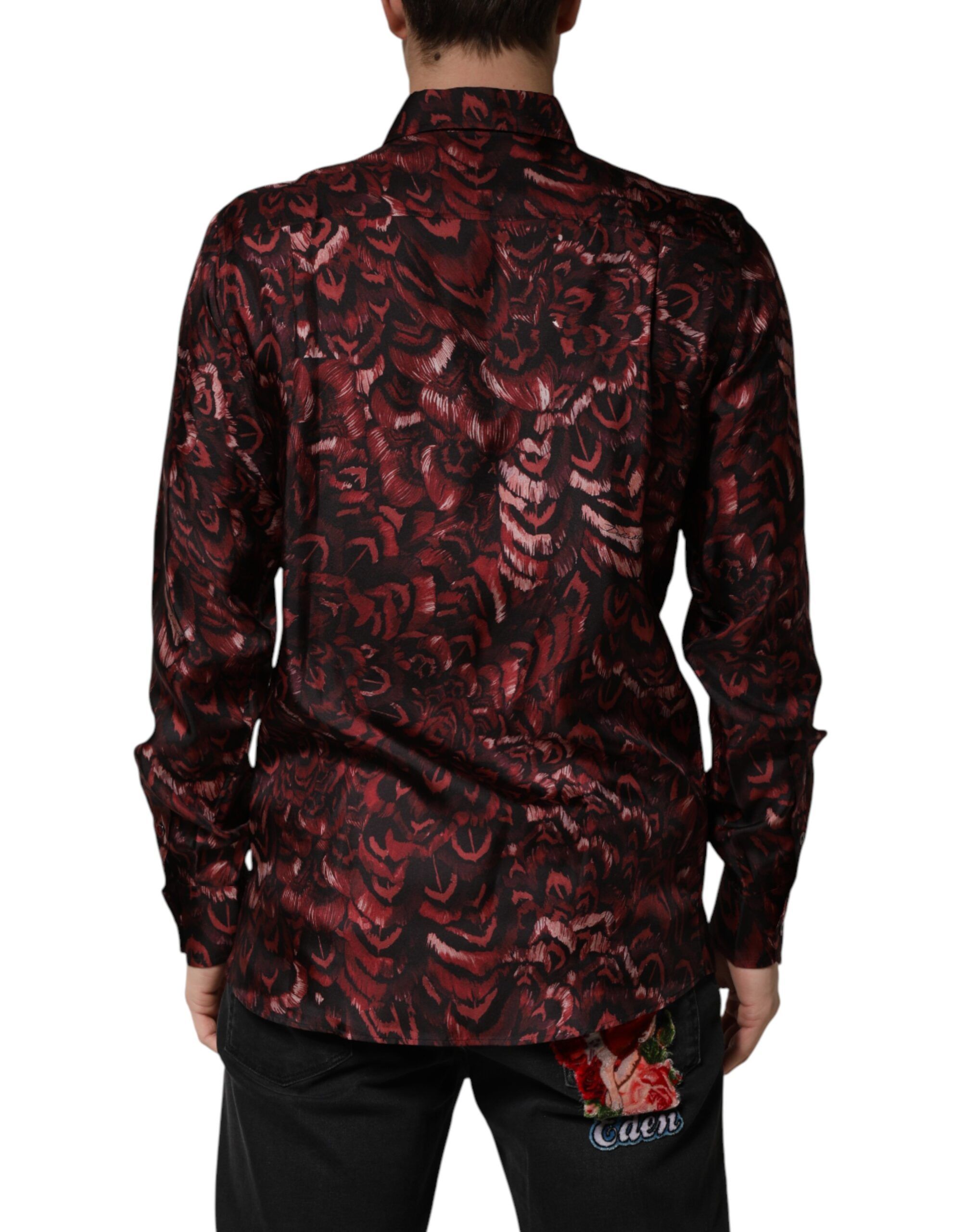 Patterned Collared Men Dress Men's Shirt - Dolce & Gabbana - Modalova
