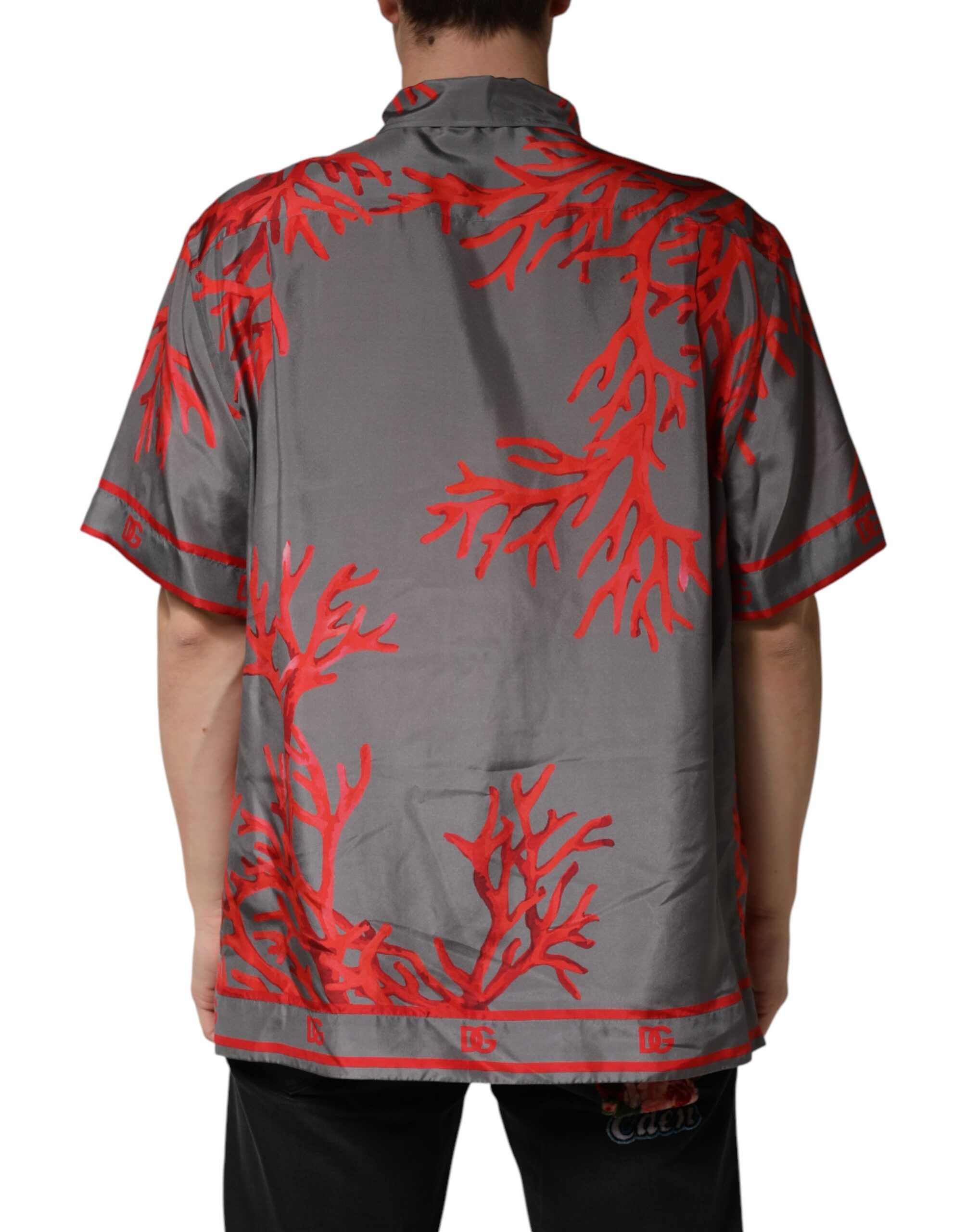 Red Corals Short Sleeves Casual Men's Shirt - Dolce & Gabbana - Modalova