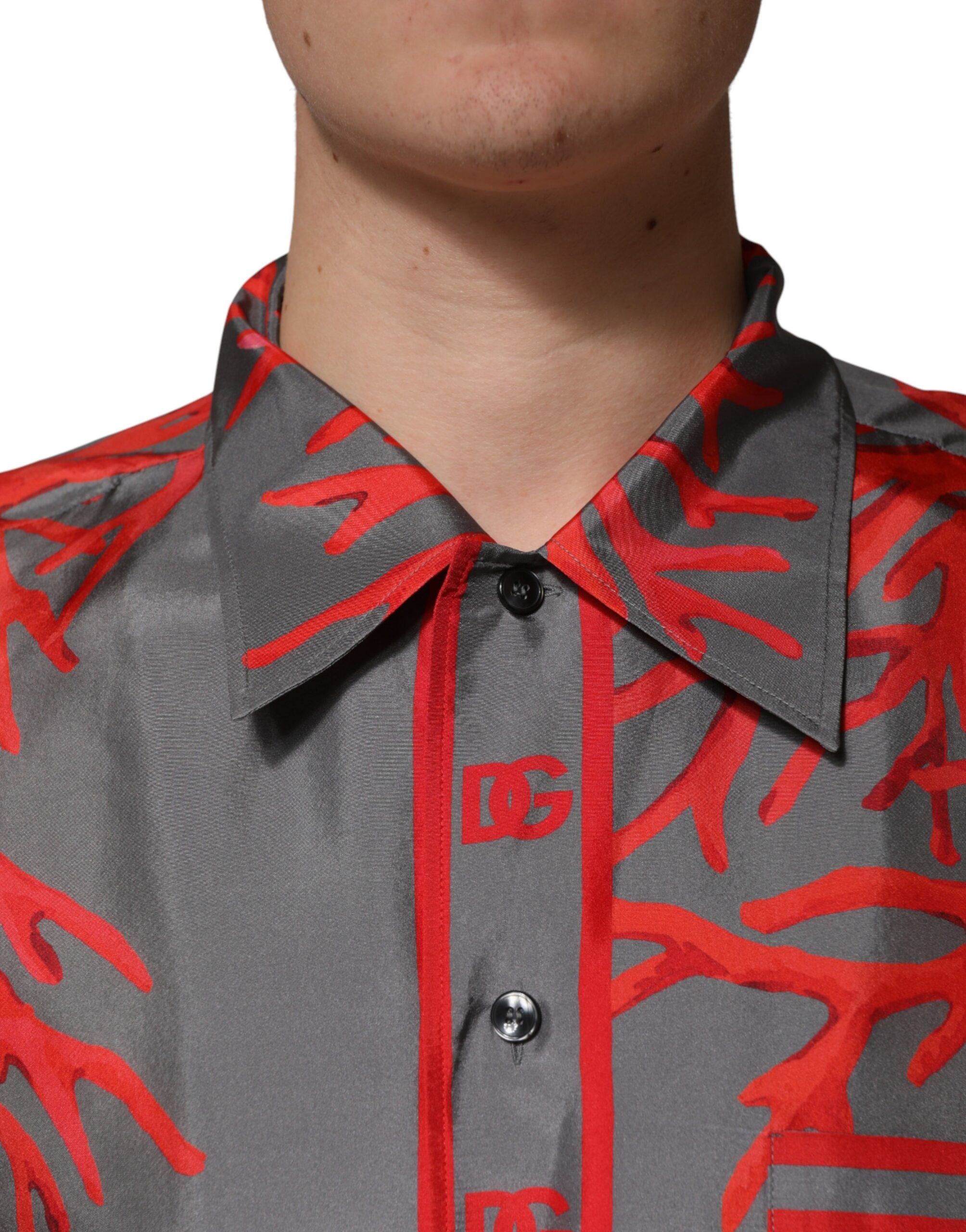 Red Corals Short Sleeves Casual Men's Shirt - Dolce & Gabbana - Modalova