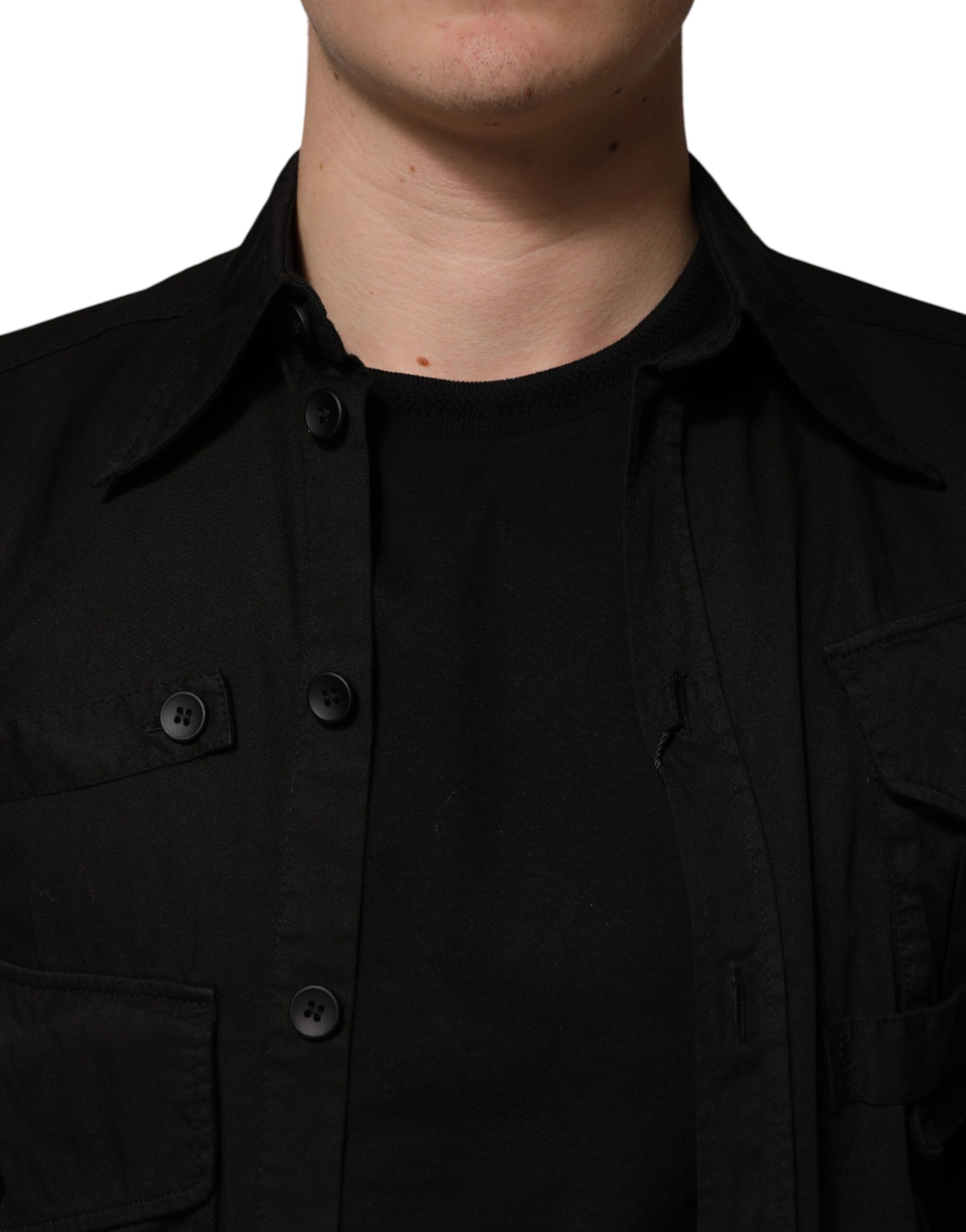 Cotton Collared Men Button Down Men's Shirt - Dolce & Gabbana - Modalova