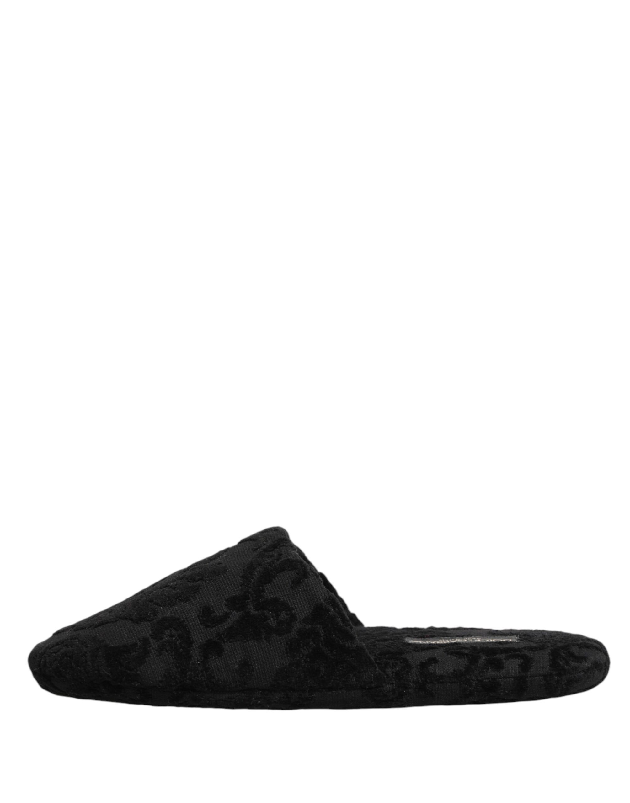 Logo Embroidered Slippers Flats Men's Shoes - Dolce & Gabbana - Modalova