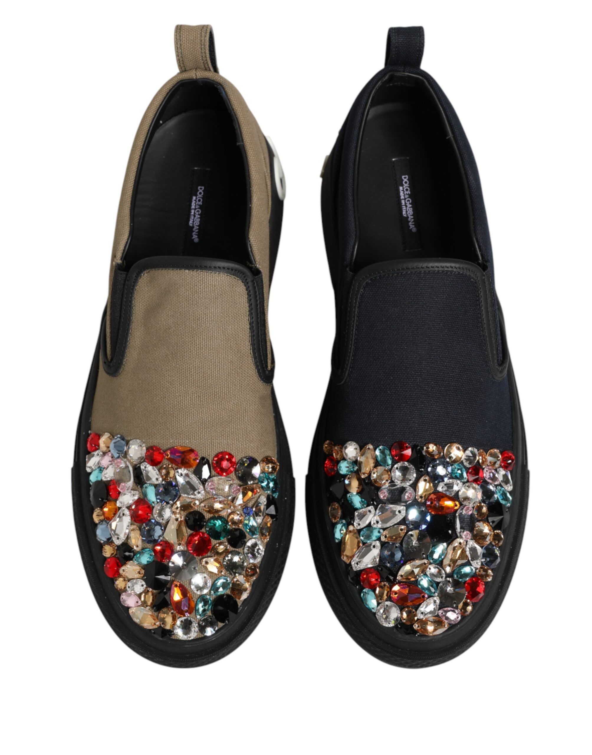Canvas Embellished Slip On Men Sneakers Men's Shoes - Dolce & Gabbana - Modalova