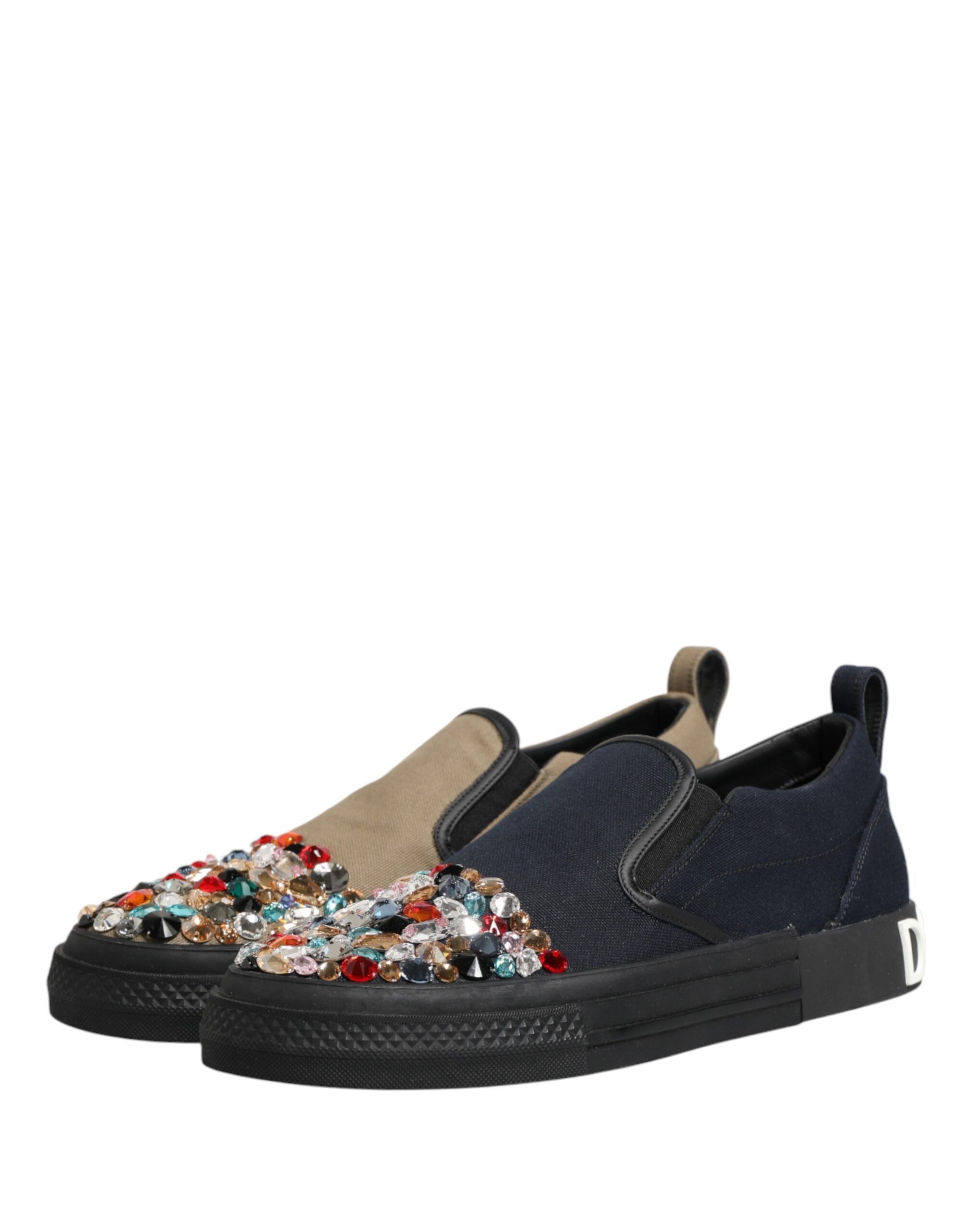 Canvas Embellished Slip On Men Sneakers Men's Shoes - Dolce & Gabbana - Modalova