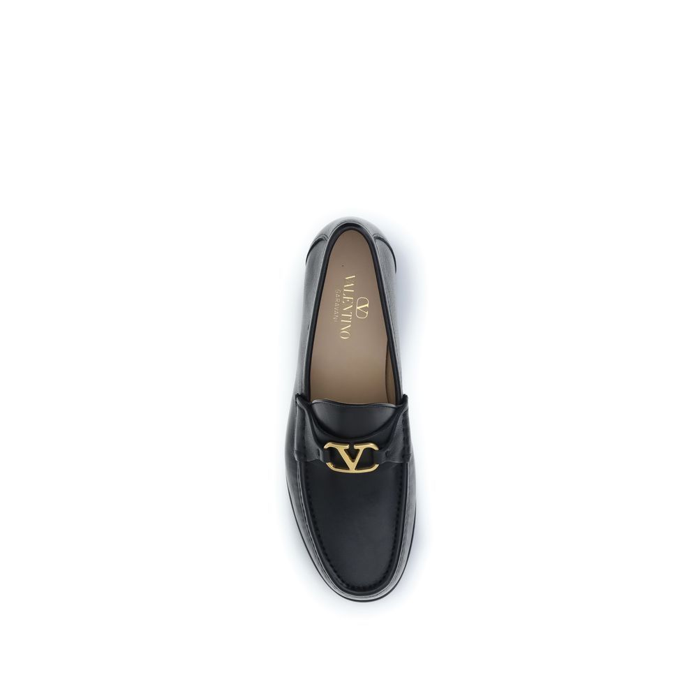 Calf Leather Bos Taurus Slip-On Men's Loafers - Valentino Garavani - Modalova