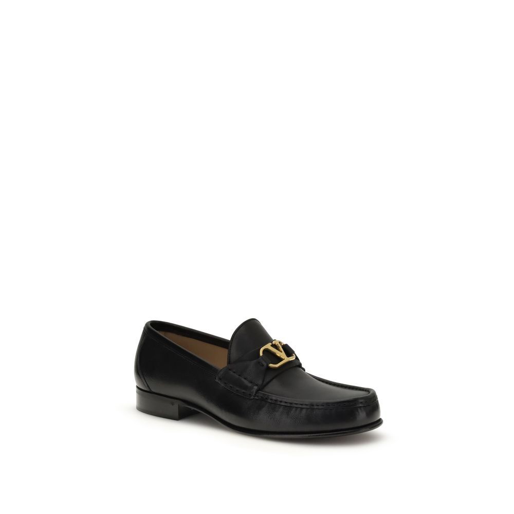 Calf Leather Bos Taurus Slip-On Men's Loafers - Valentino Garavani - Modalova