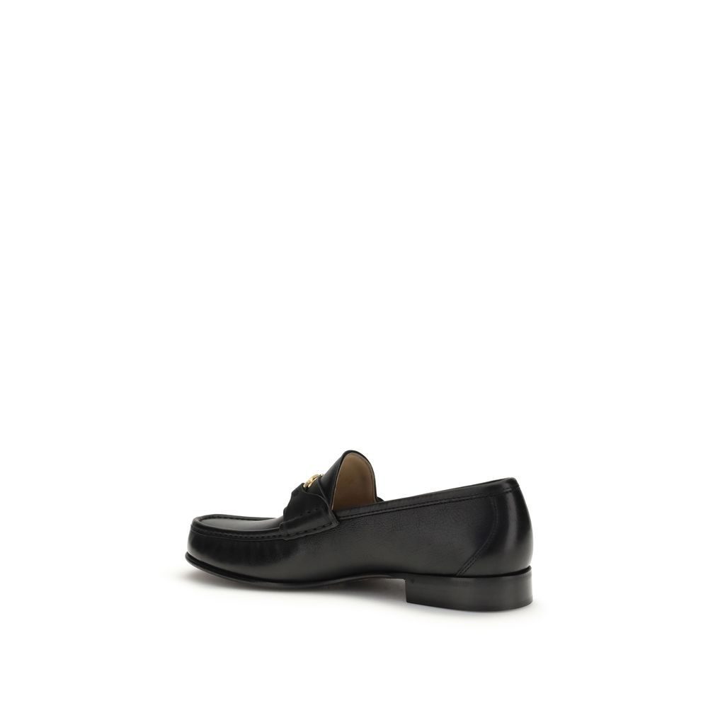 Calf Leather Bos Taurus Slip-On Men's Loafers - Valentino Garavani - Modalova