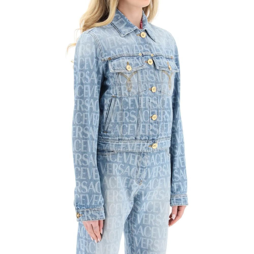 Cotton Denim Women's Jacket - Versace - Modalova